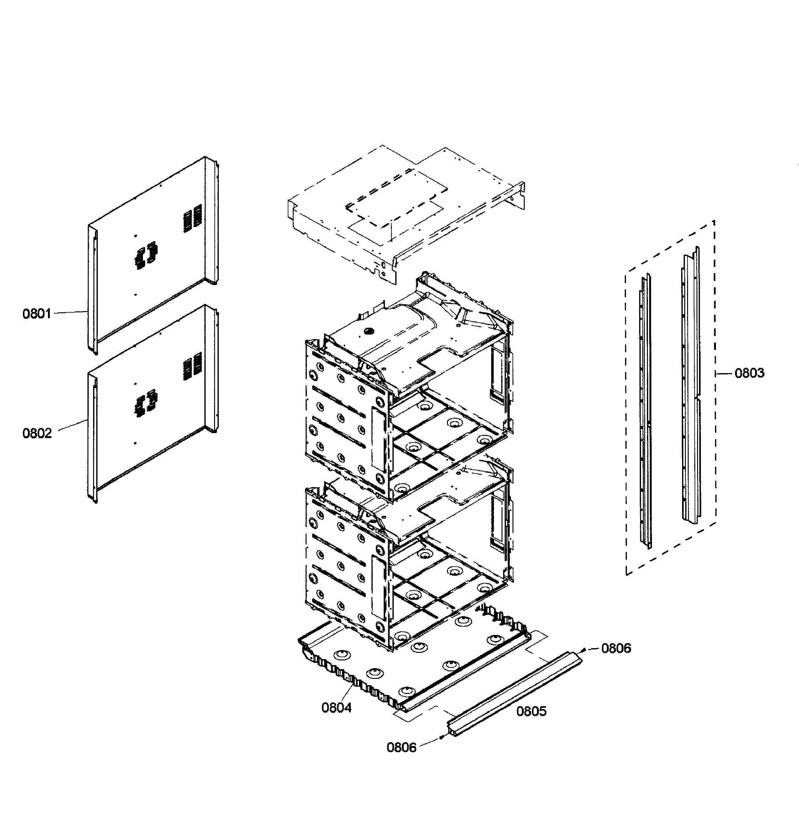 Bosch HBL5620UC/04 cabinet assy diagram