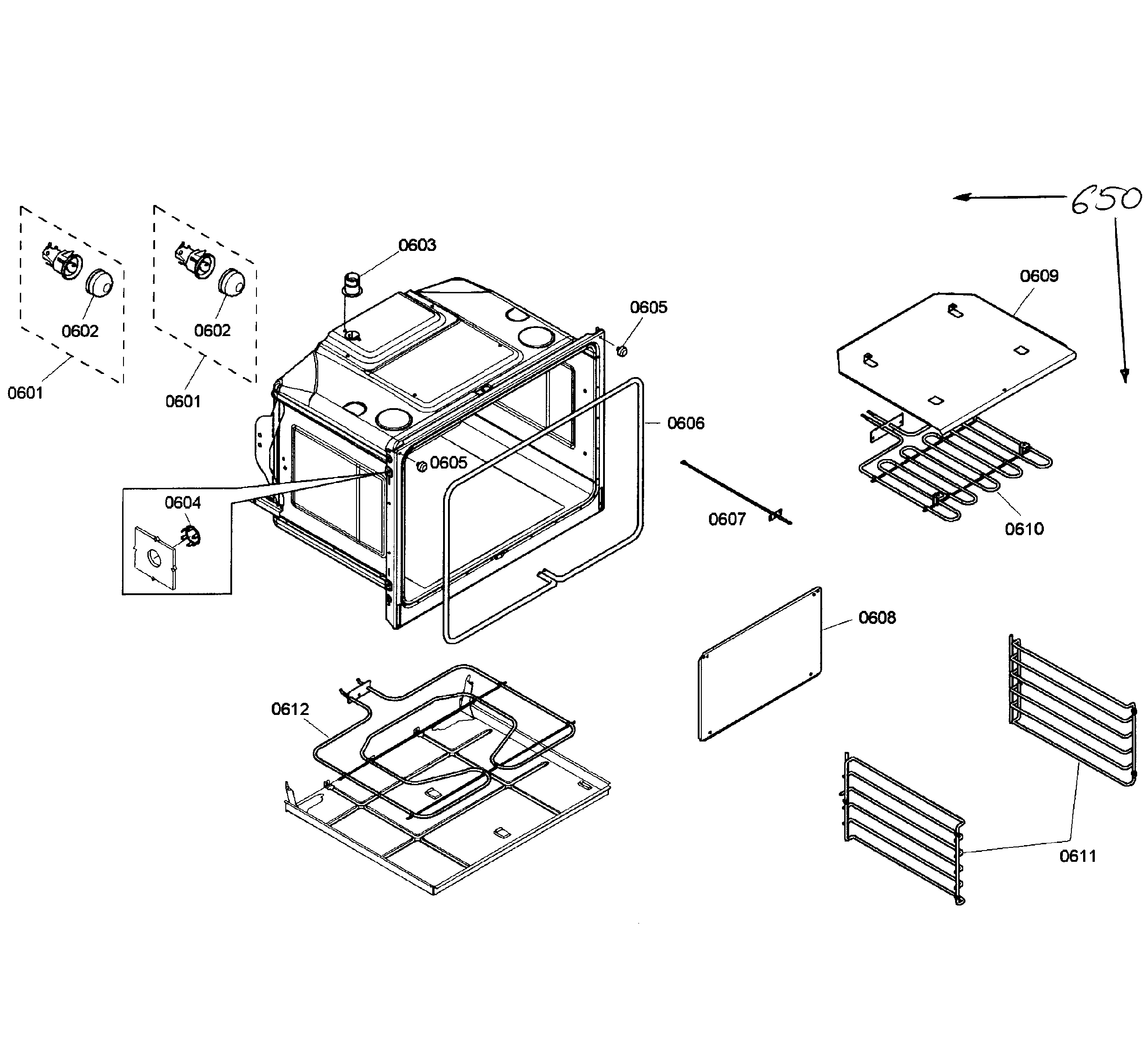 Bosch HBL5620UC/02 lower oven diagram