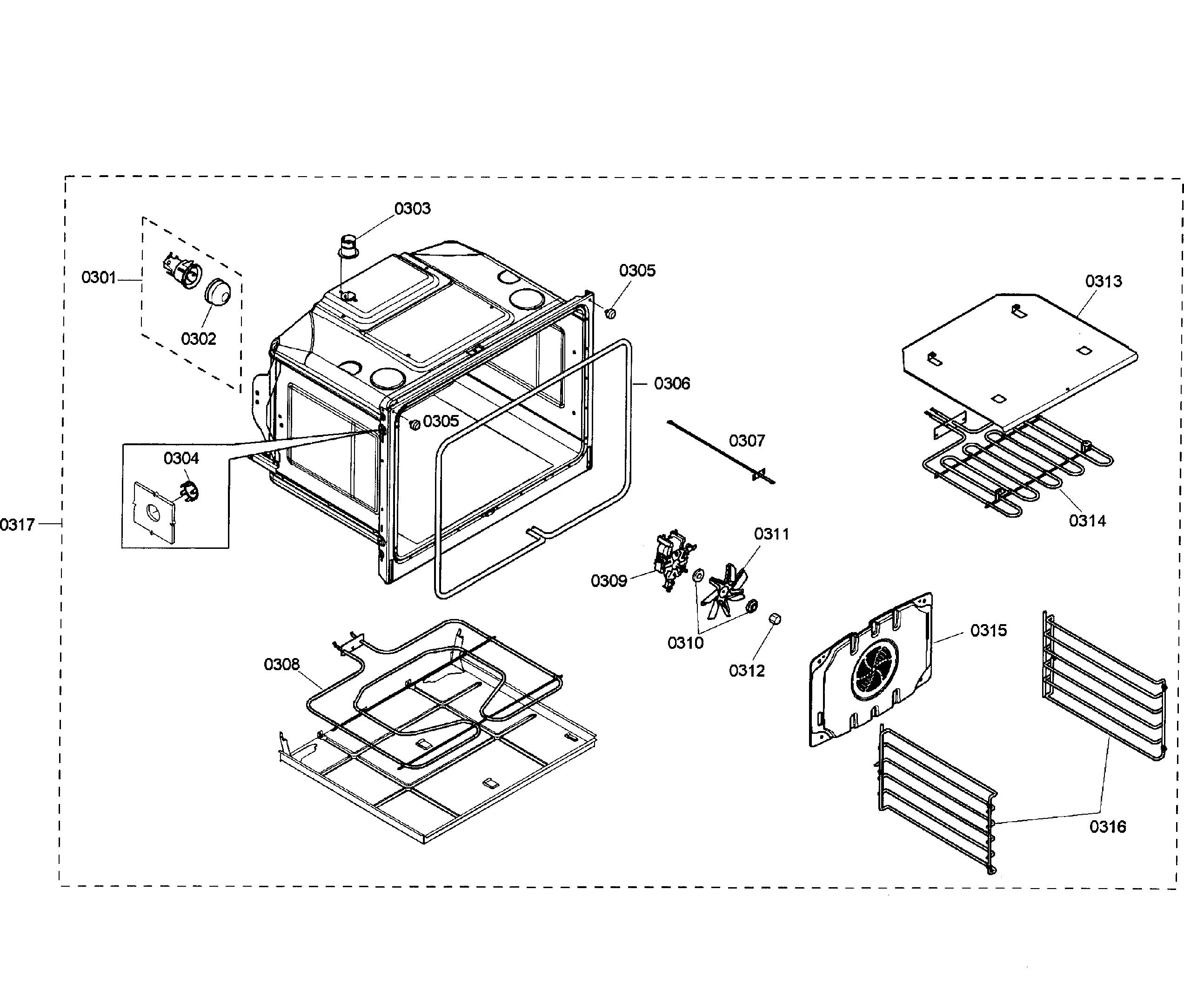 Bosch HBL3450UC/01 oven assy diagram