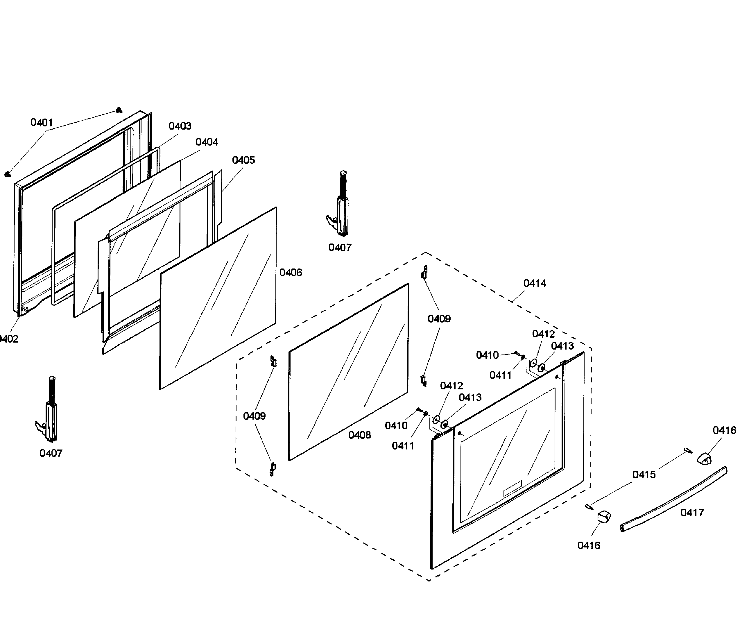 Bosch HBL3450UC/01 door assy diagram