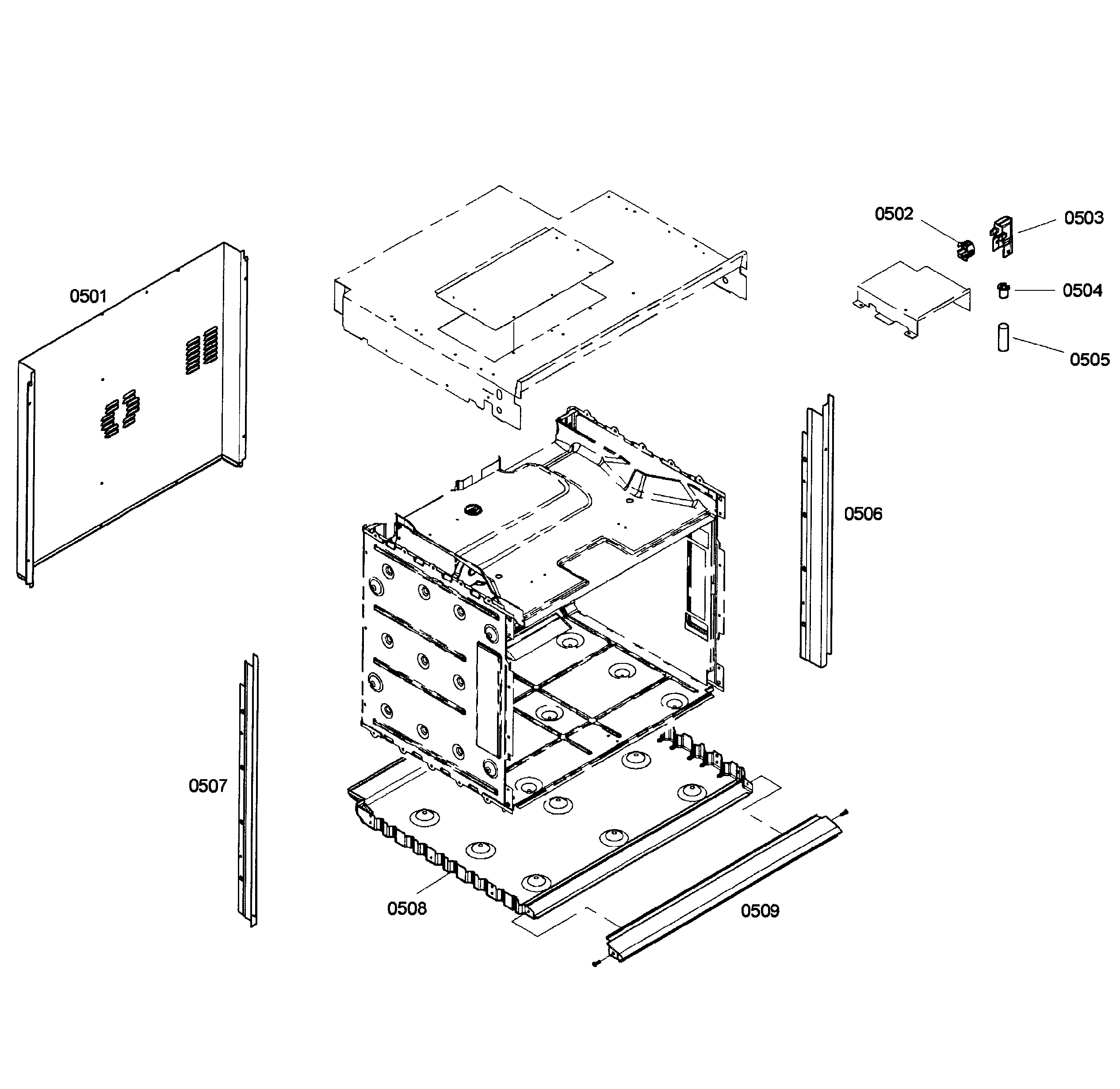 Bosch HBL3450UC/01 cabinet assy diagram