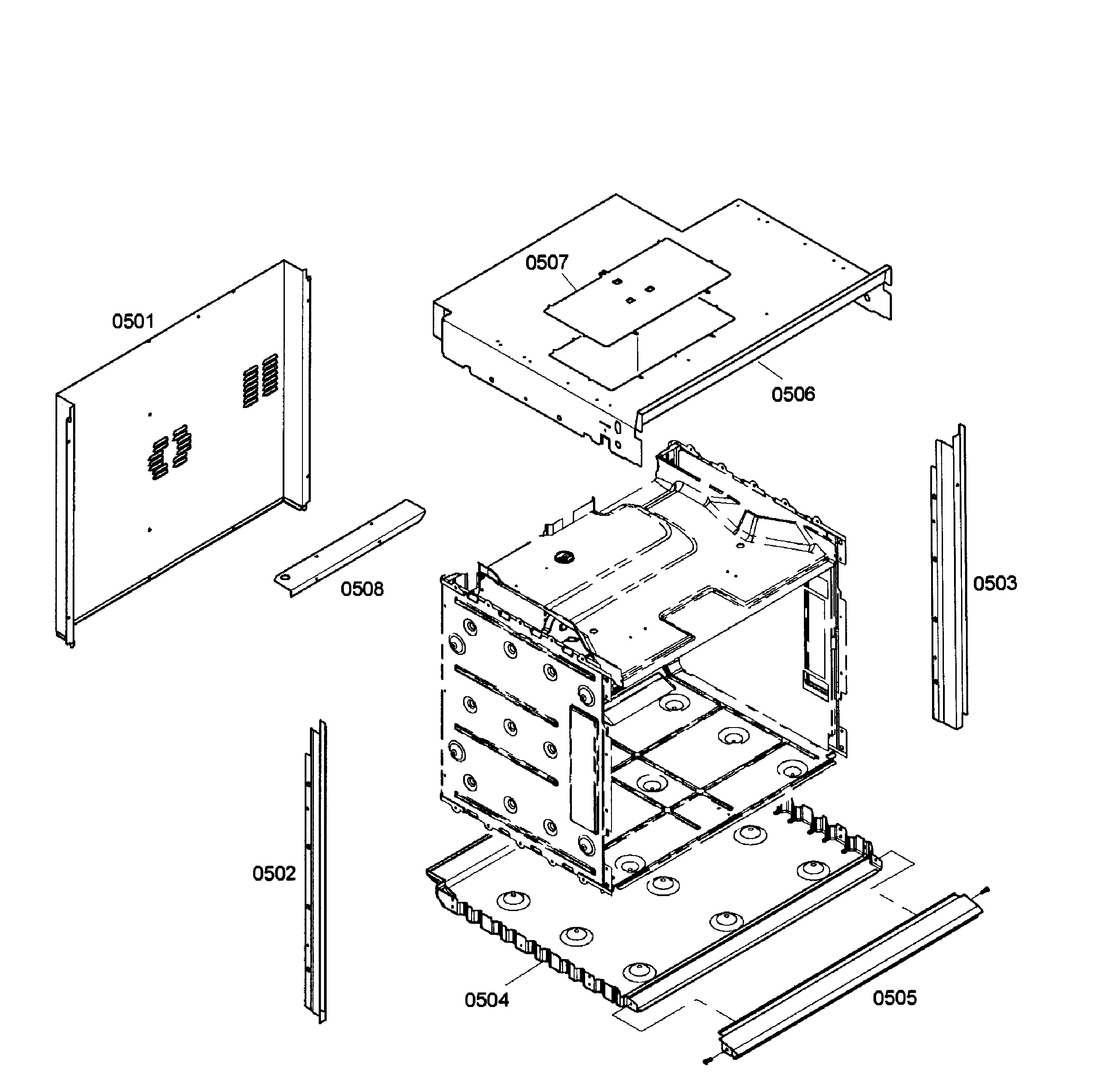 Bosch HBL3450UC/03 cabinet assy diagram
