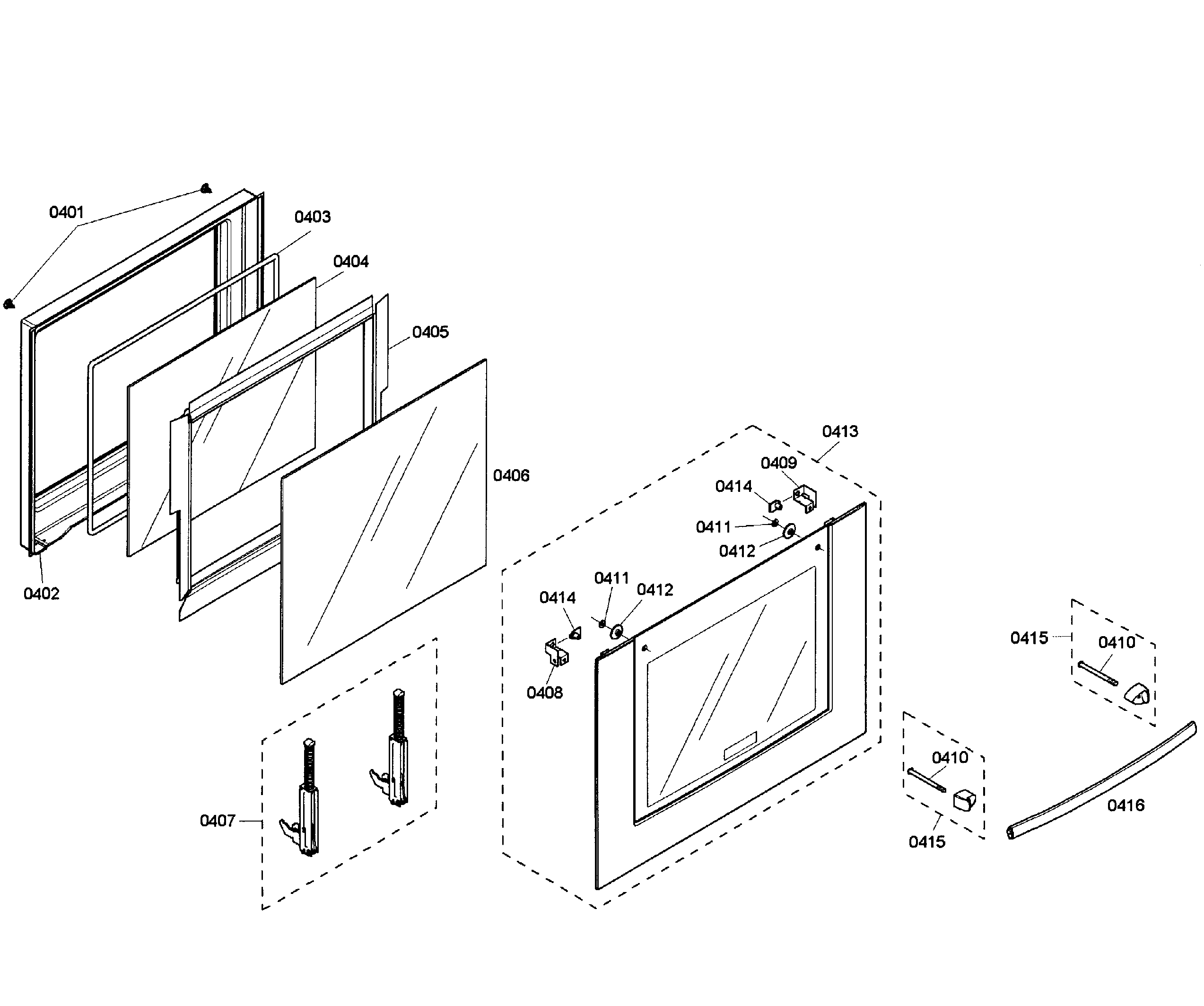 Bosch HBL3450UC/04 door assy diagram
