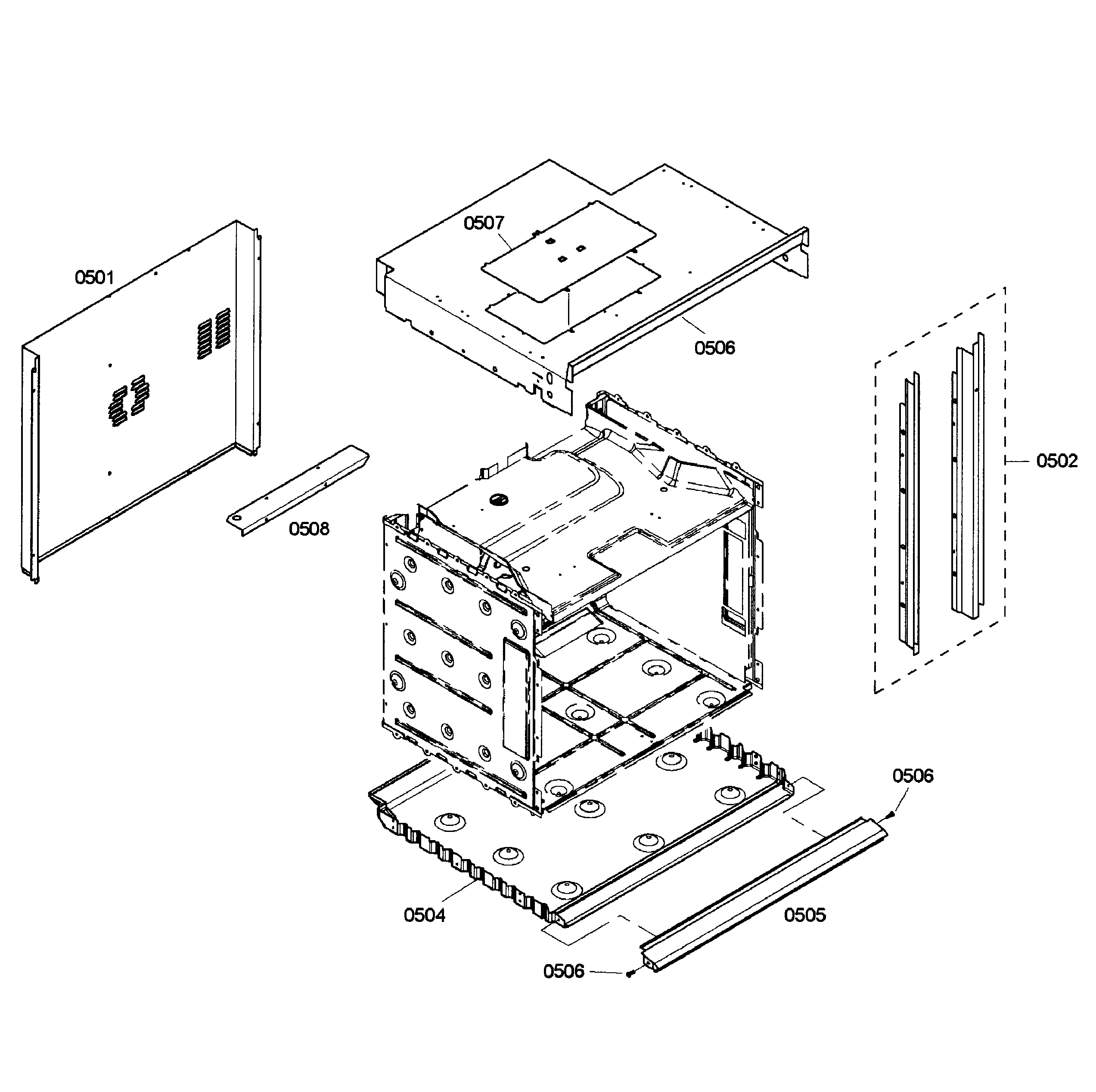 Bosch HBL3450UC/04 cabinet assy diagram