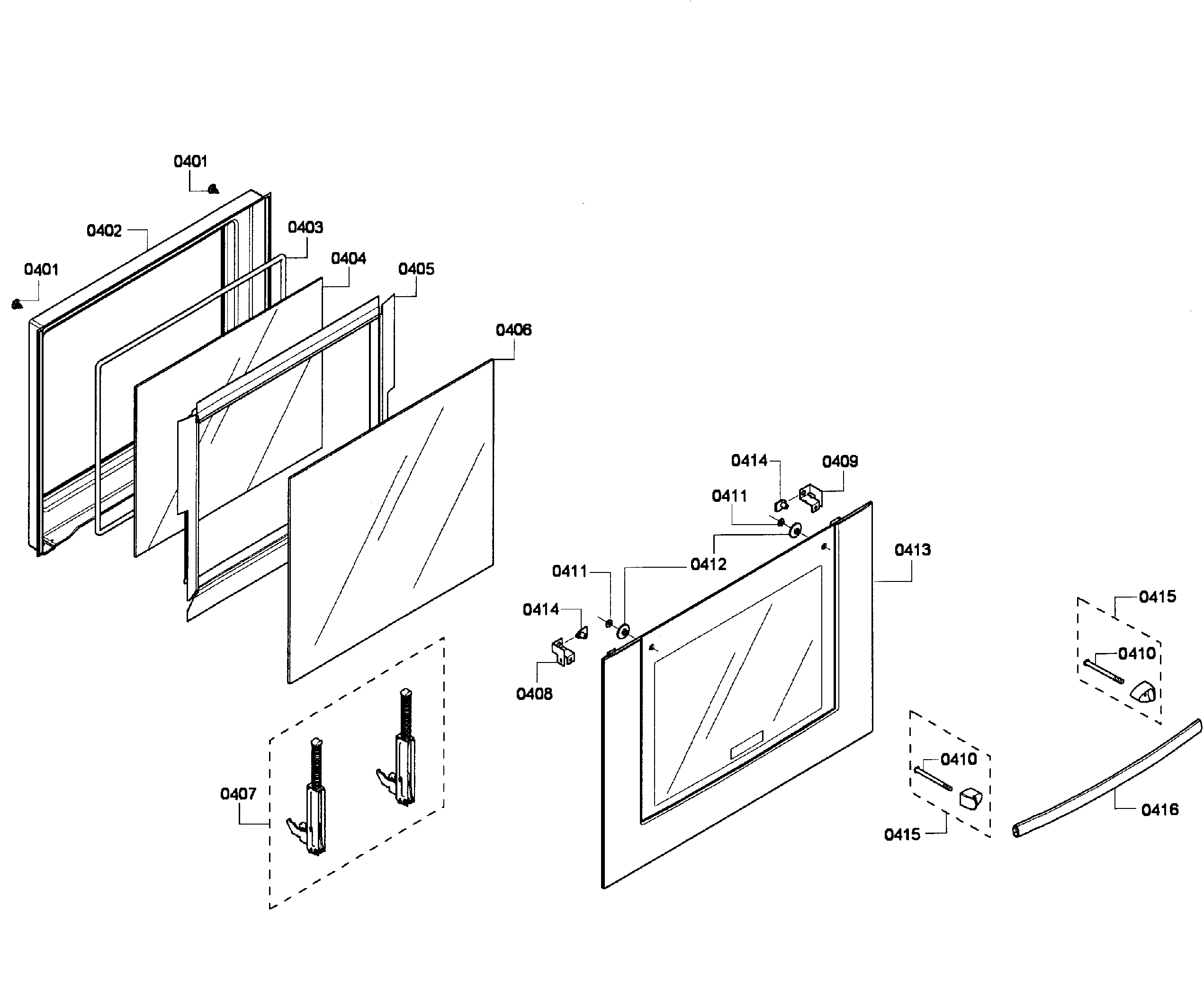 Bosch HBL3450UC/05 door assy diagram