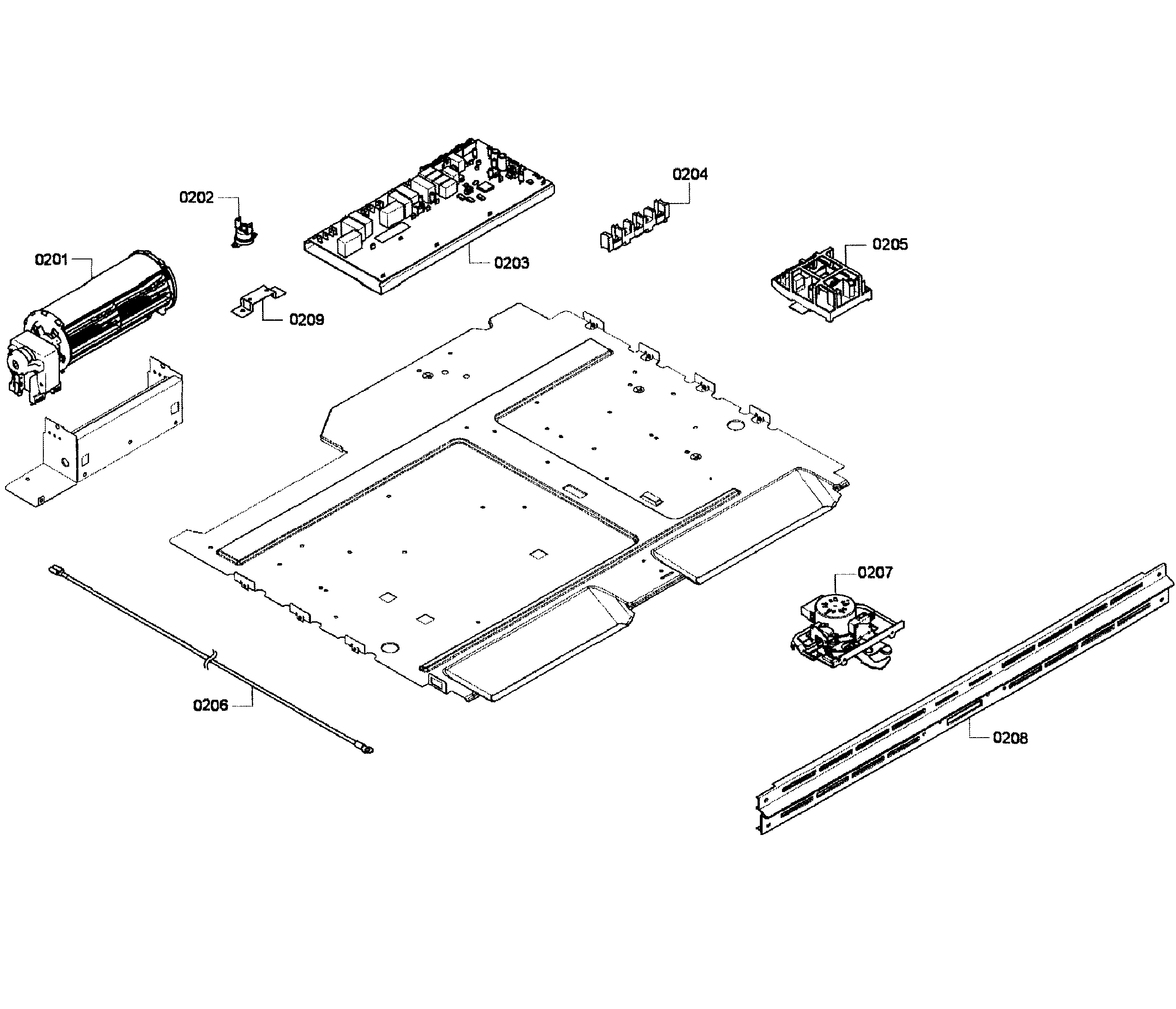 Bosch HBL3450UC/09 pcb's assy diagram