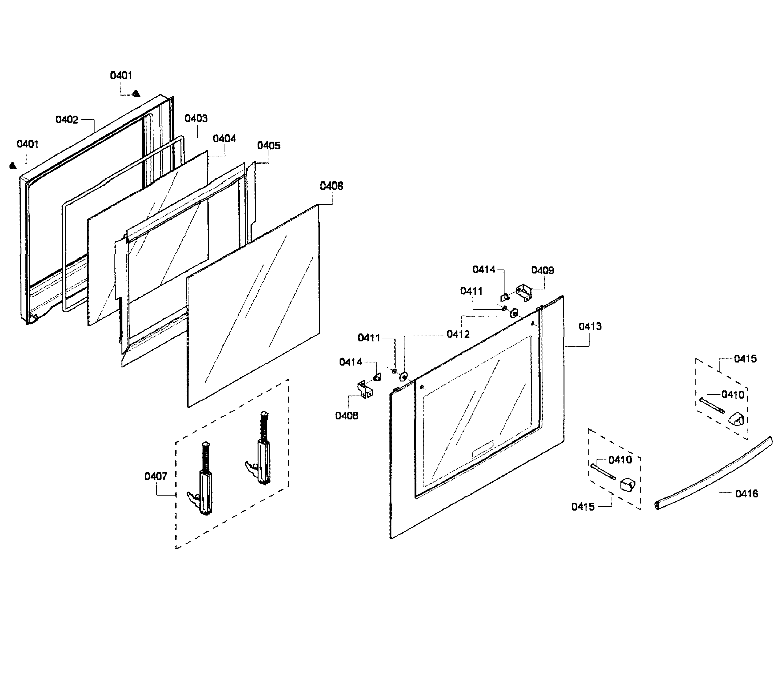Bosch HBL3450UC/09 door assy diagram