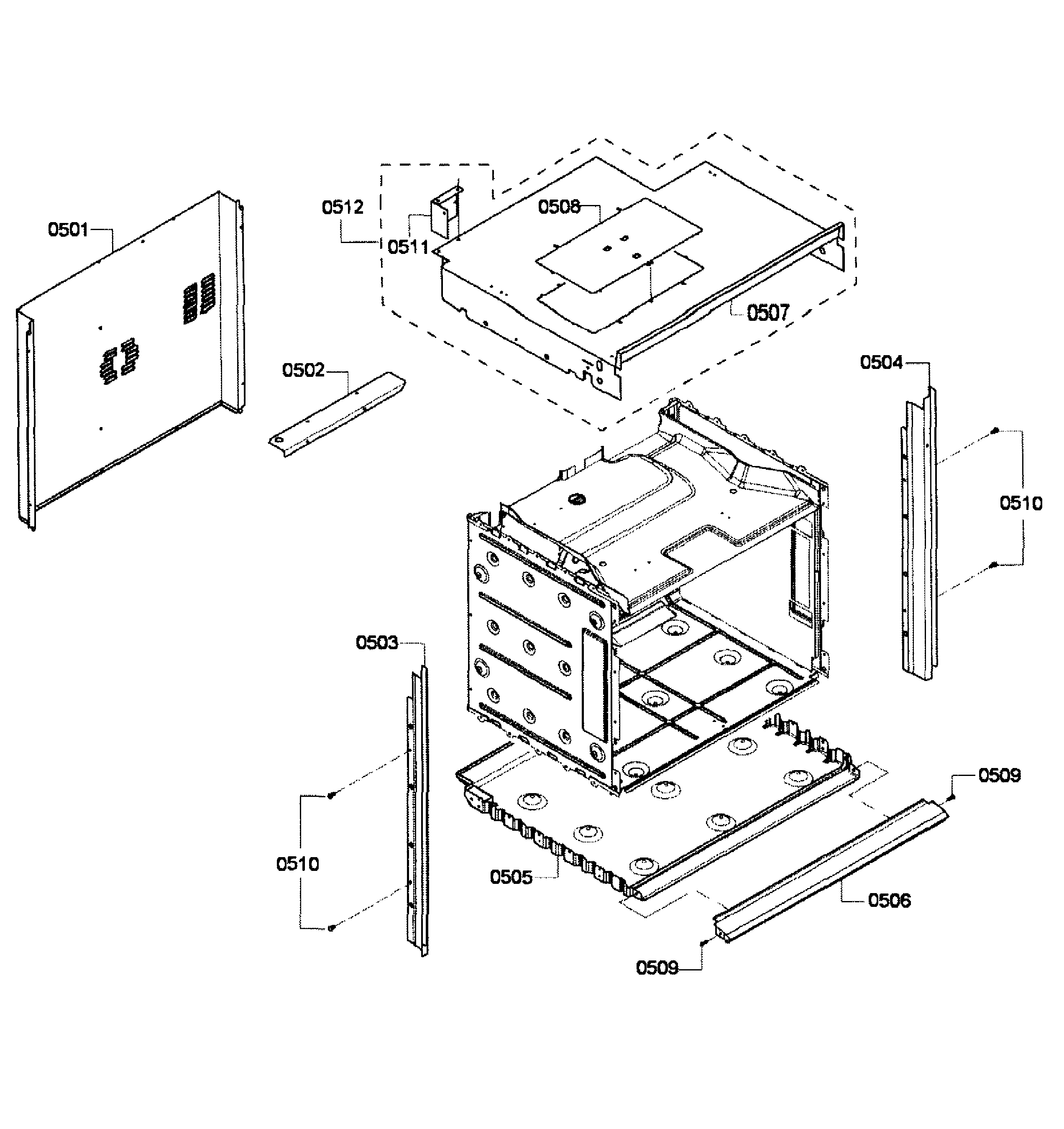 Bosch HBL3450UC/09 cabinet assy diagram