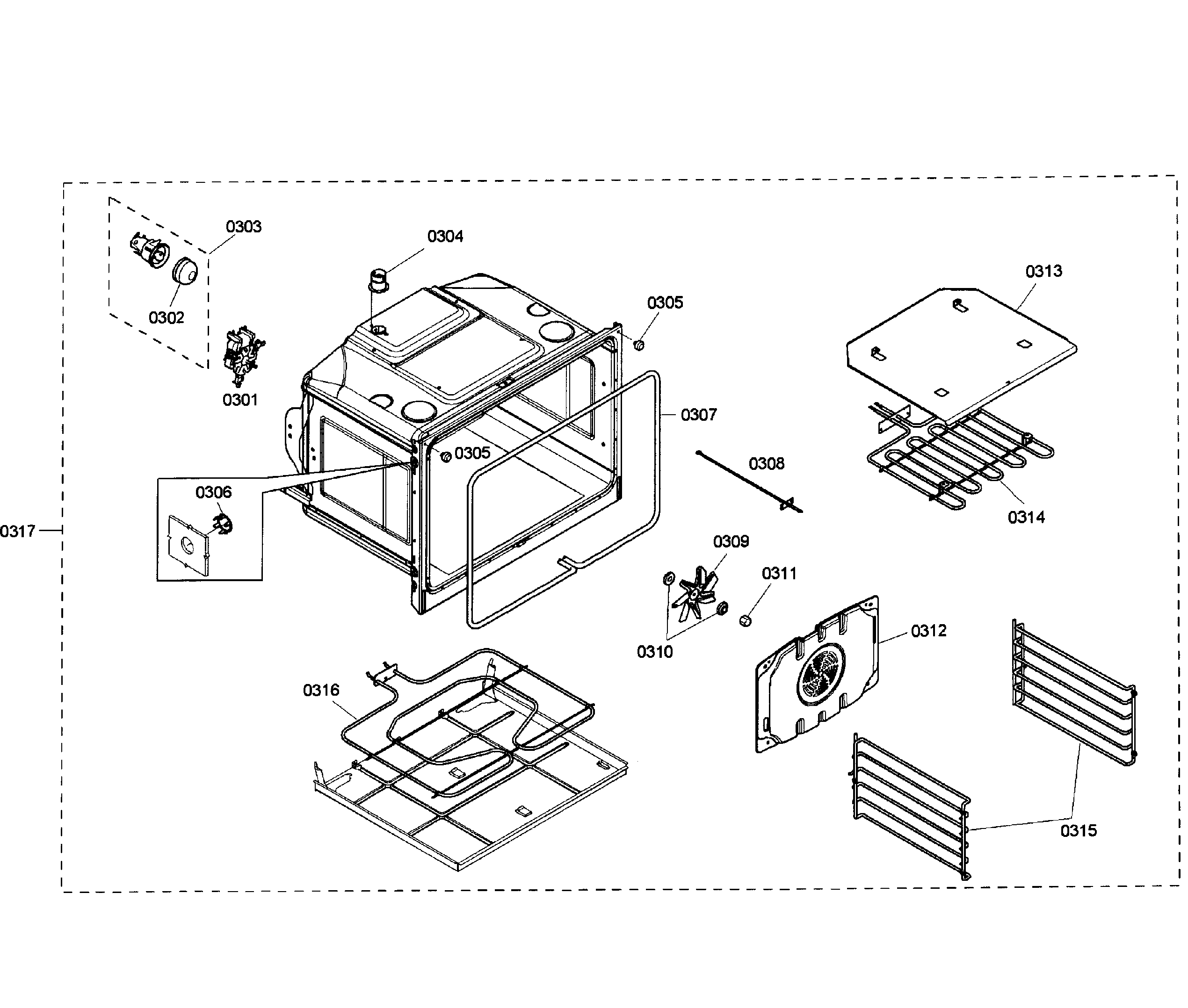 Bosch HBL3550UC/01 oven upper diagram