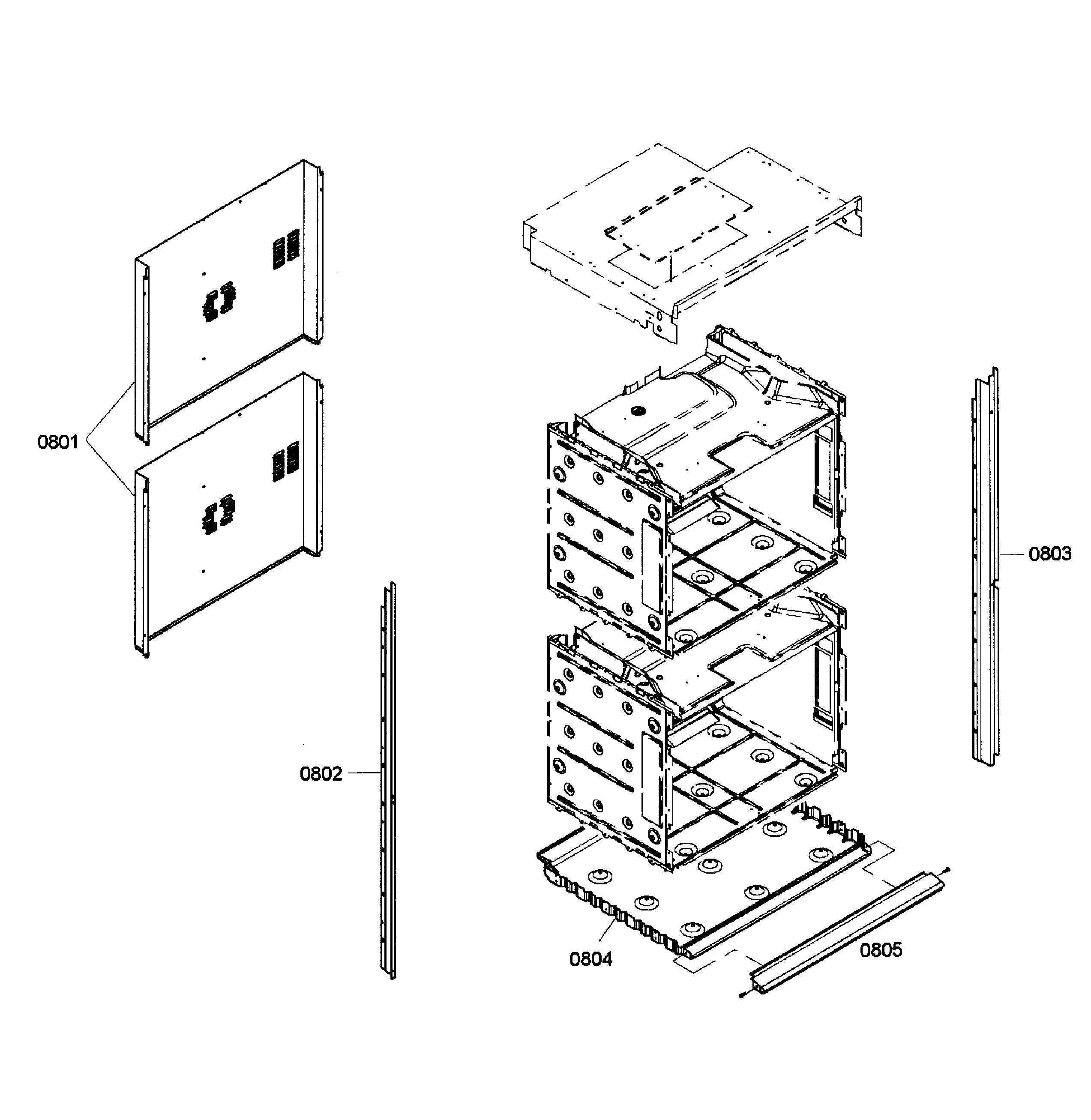 Bosch HBL3550UC/03 cabinet assy diagram