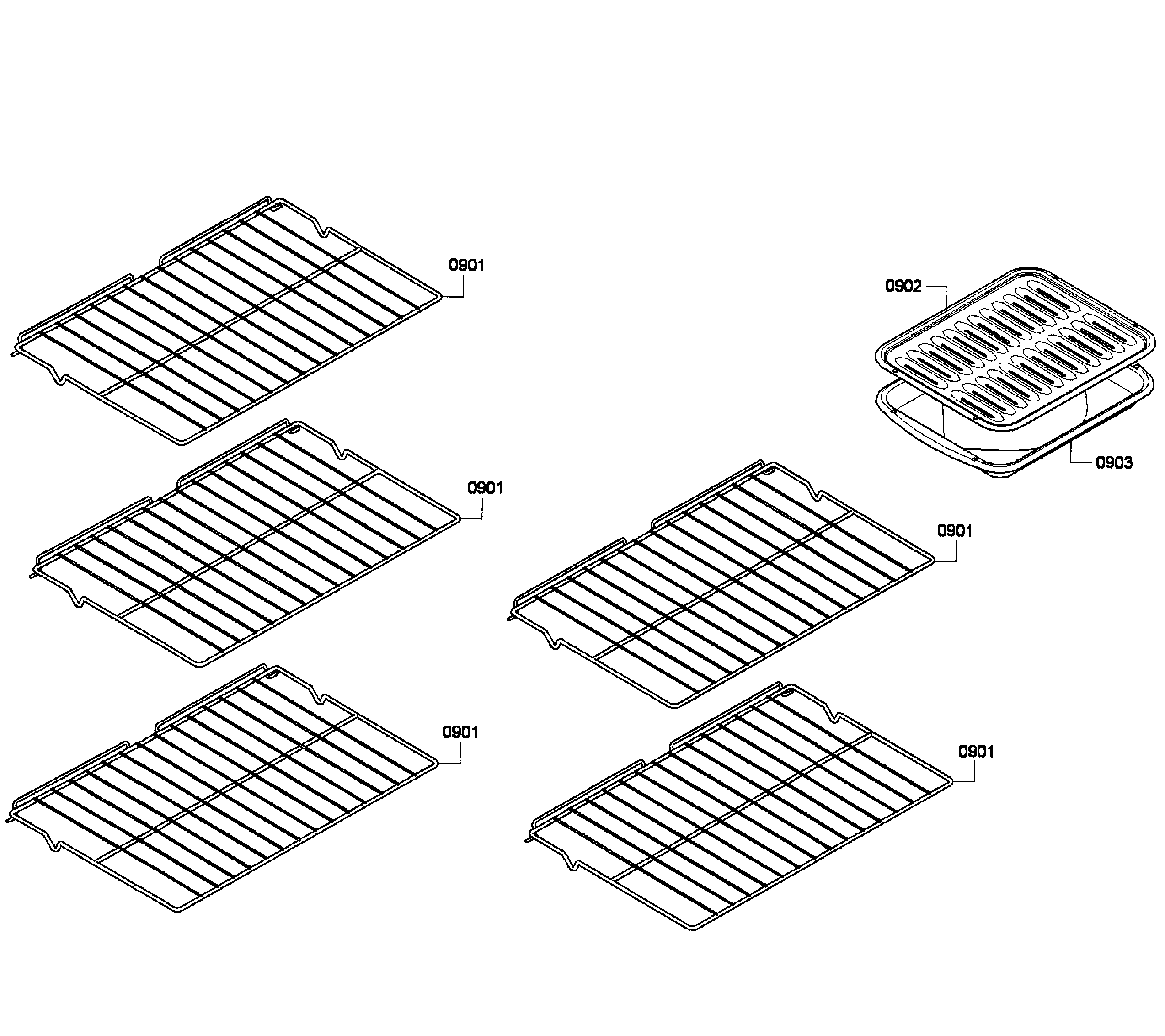 Bosch HBL3550UC/06 shelfs diagram