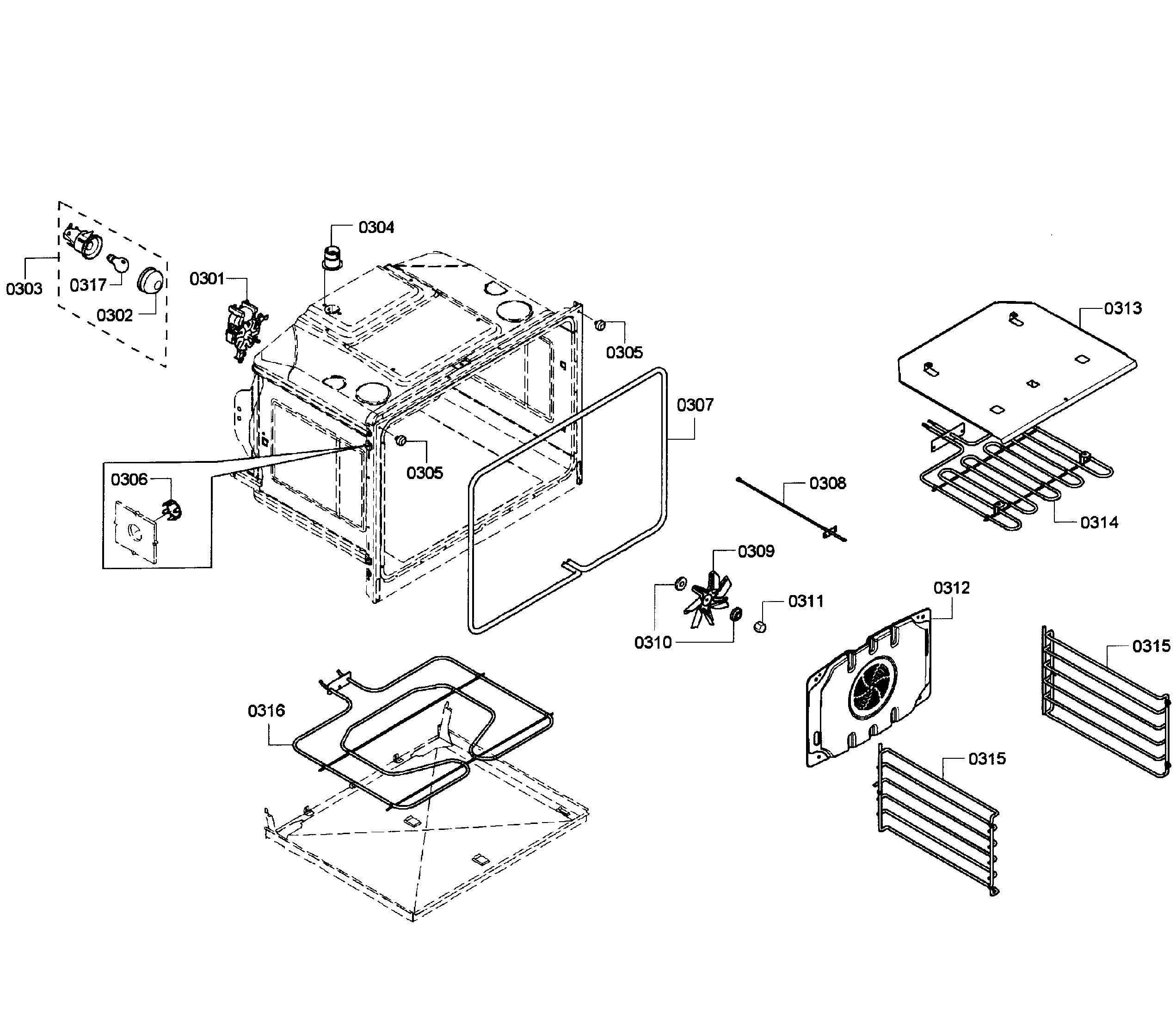 Bosch HBL3550UC/09 oven upper diagram