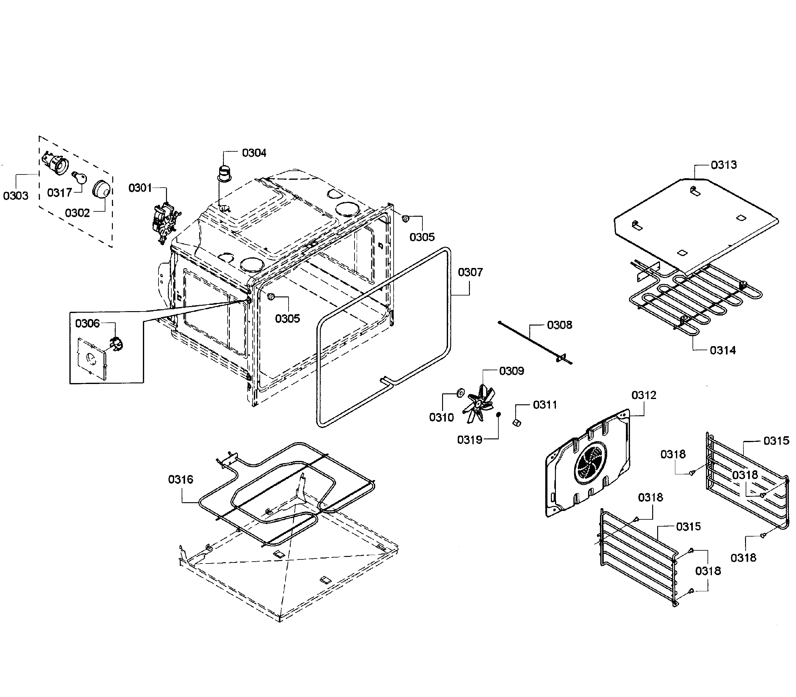 Bosch HBL3550UC/10 oven upper diagram