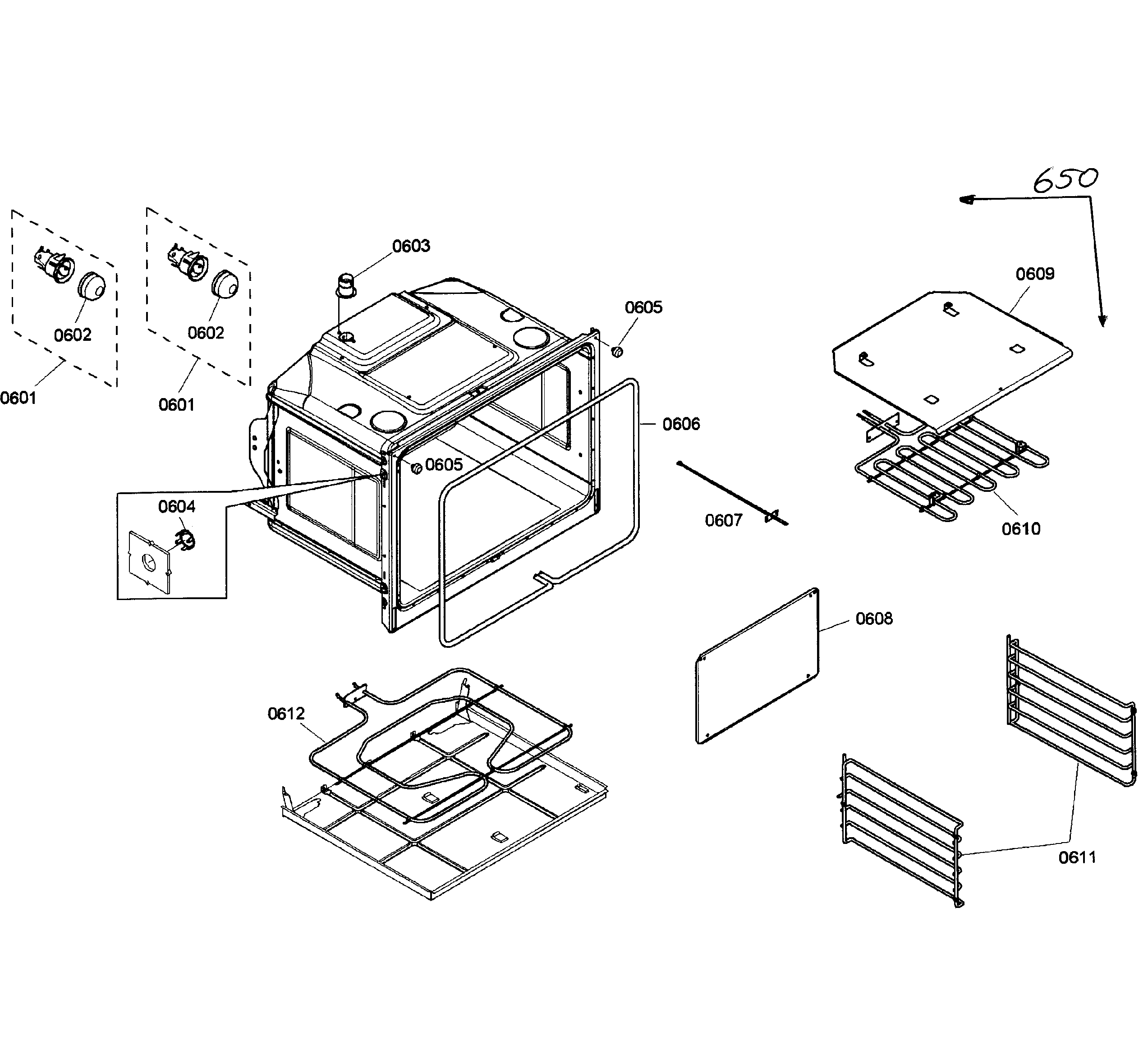 Bosch HBL5660UC/03 oven lower diagram