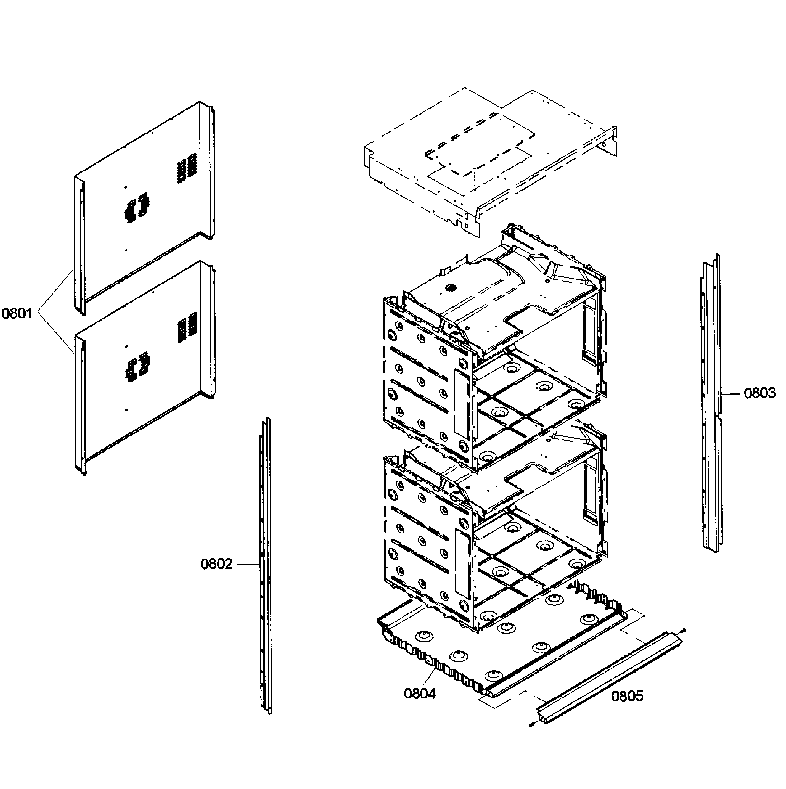 Bosch HBL5660UC/03 cabinet assy diagram