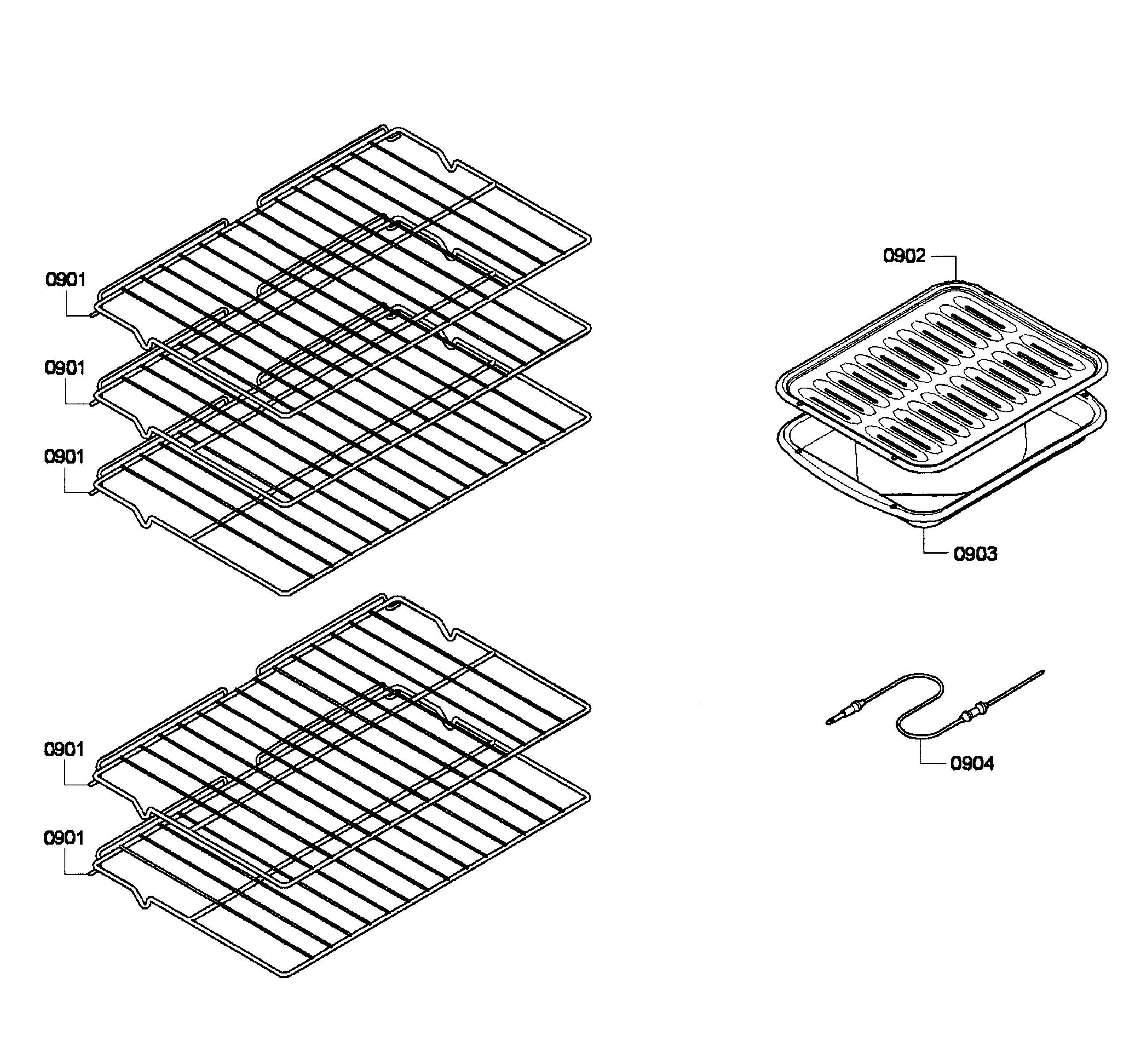 Bosch HBL5660UC/08 shelfs diagram
