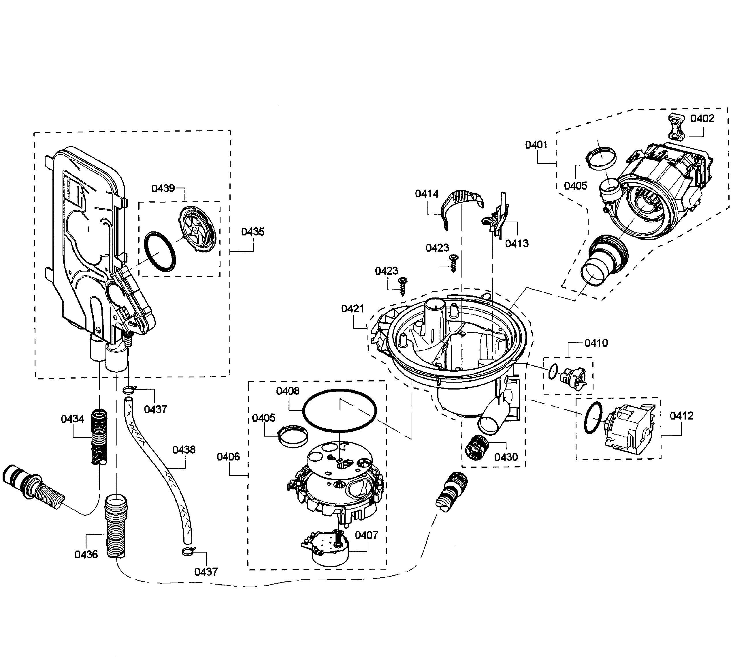 Bosch SHE68T52UC/01 pump assy diagram
