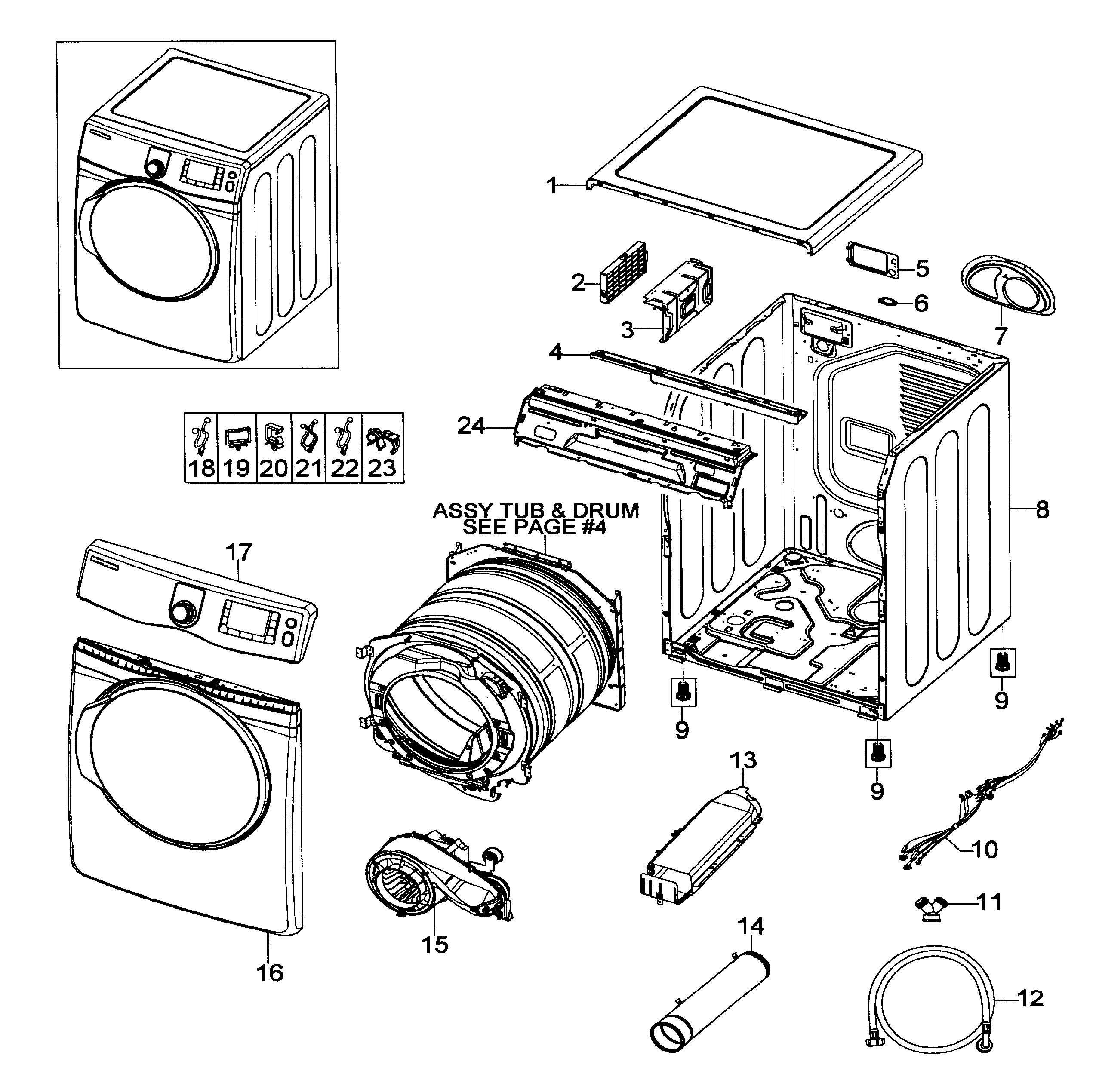 Samsung DV419AEU/XAA-01 main assy diagram