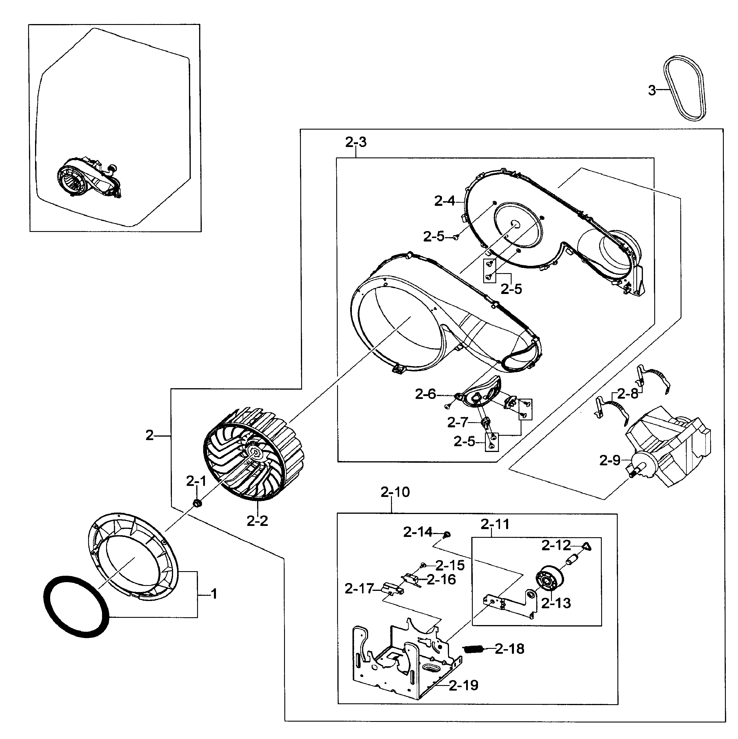 Samsung DV419AEU/XAA-01 motor assy diagram