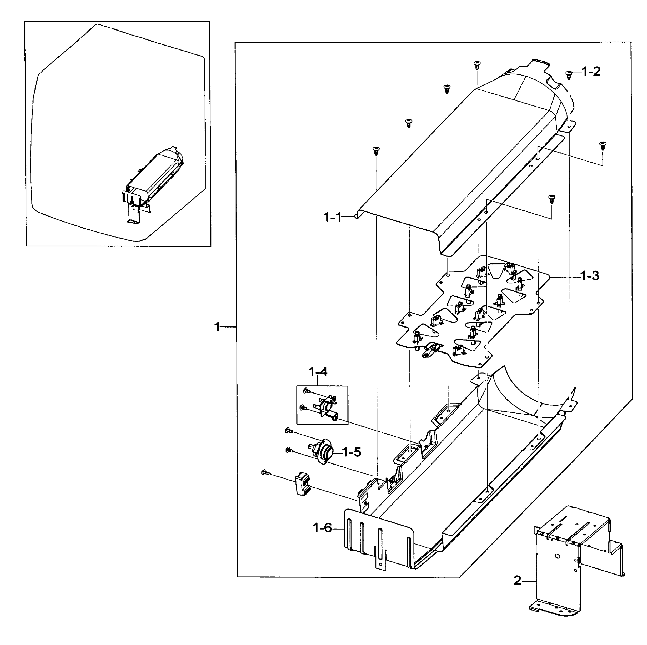 Samsung DV419AEU/XAA-01 heater assy diagram