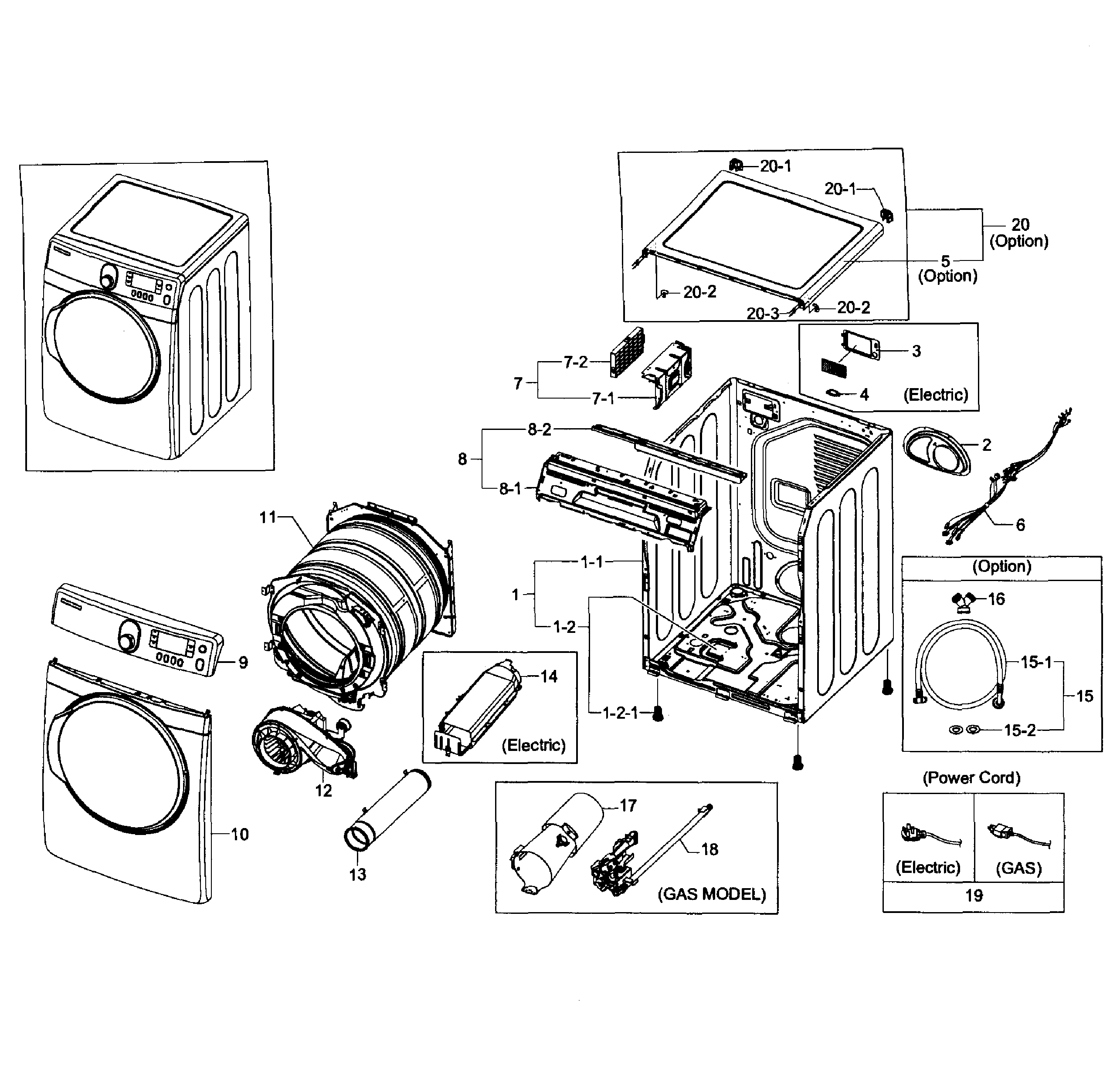 Samsung DV448AEW/XAA-03 main assy diagram