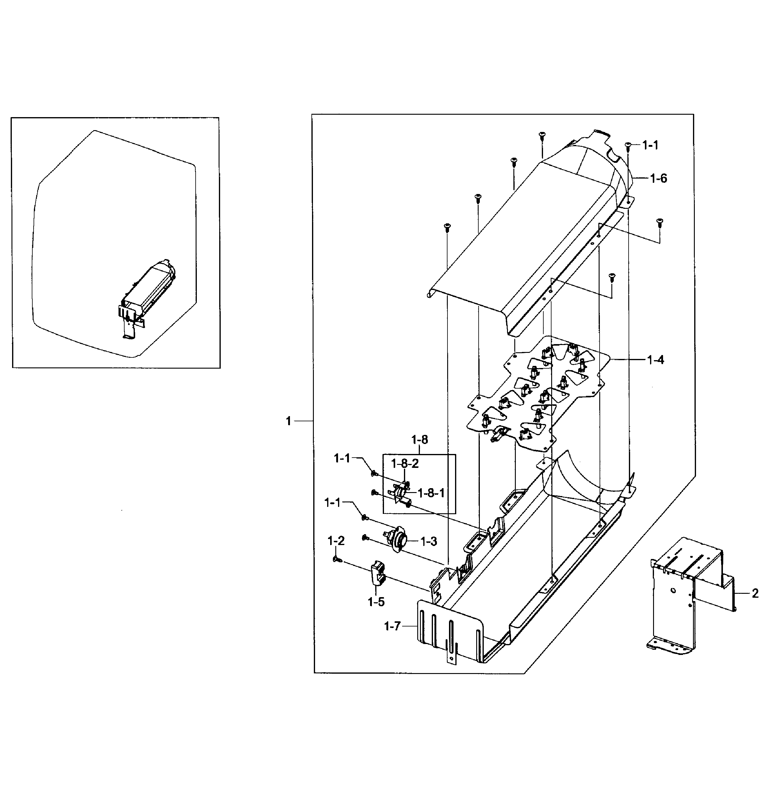 Samsung DV448AEW/XAA-03 heater assy diagram