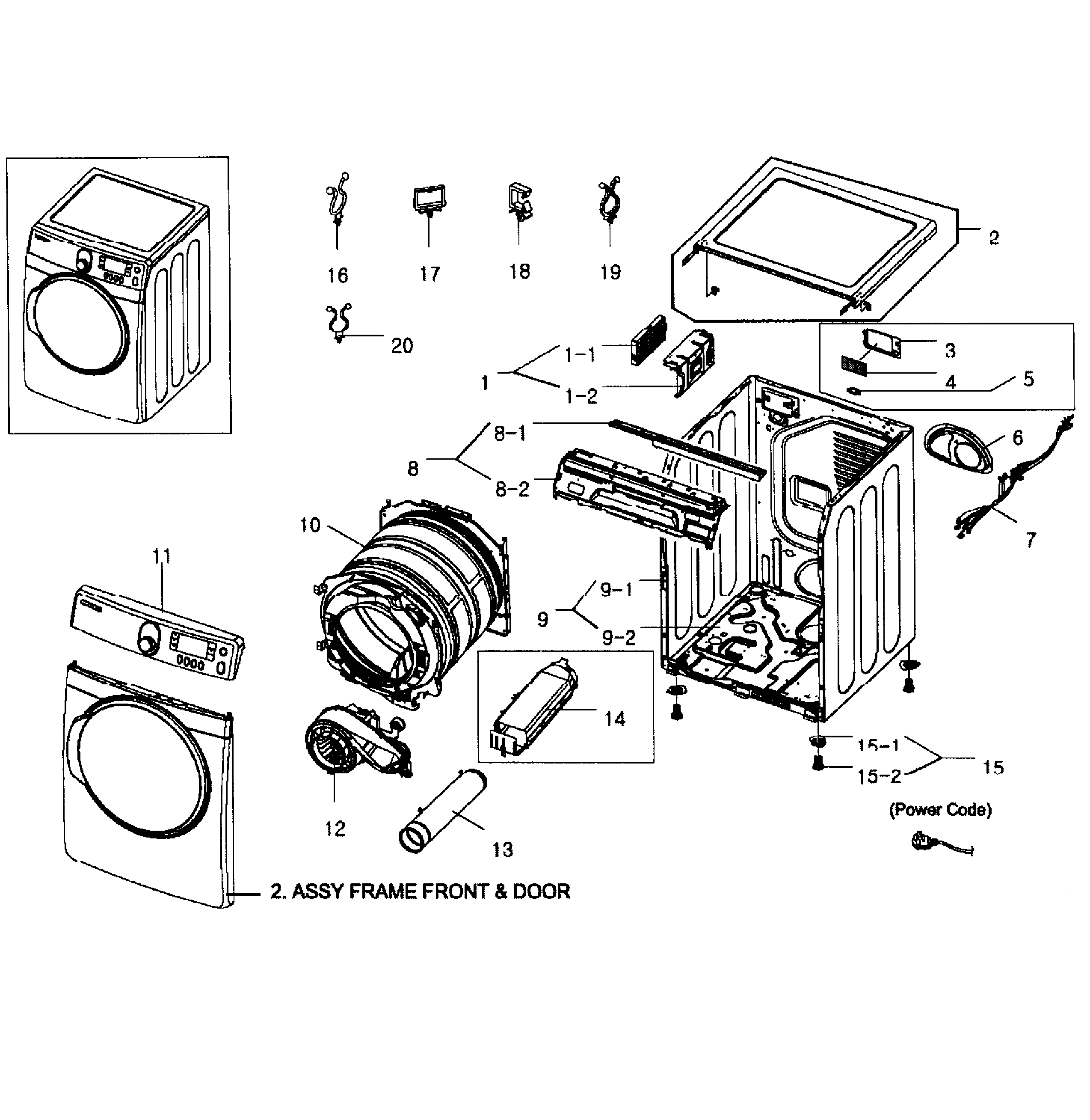 Samsung DV448AEP/XAA-02 main assy diagram