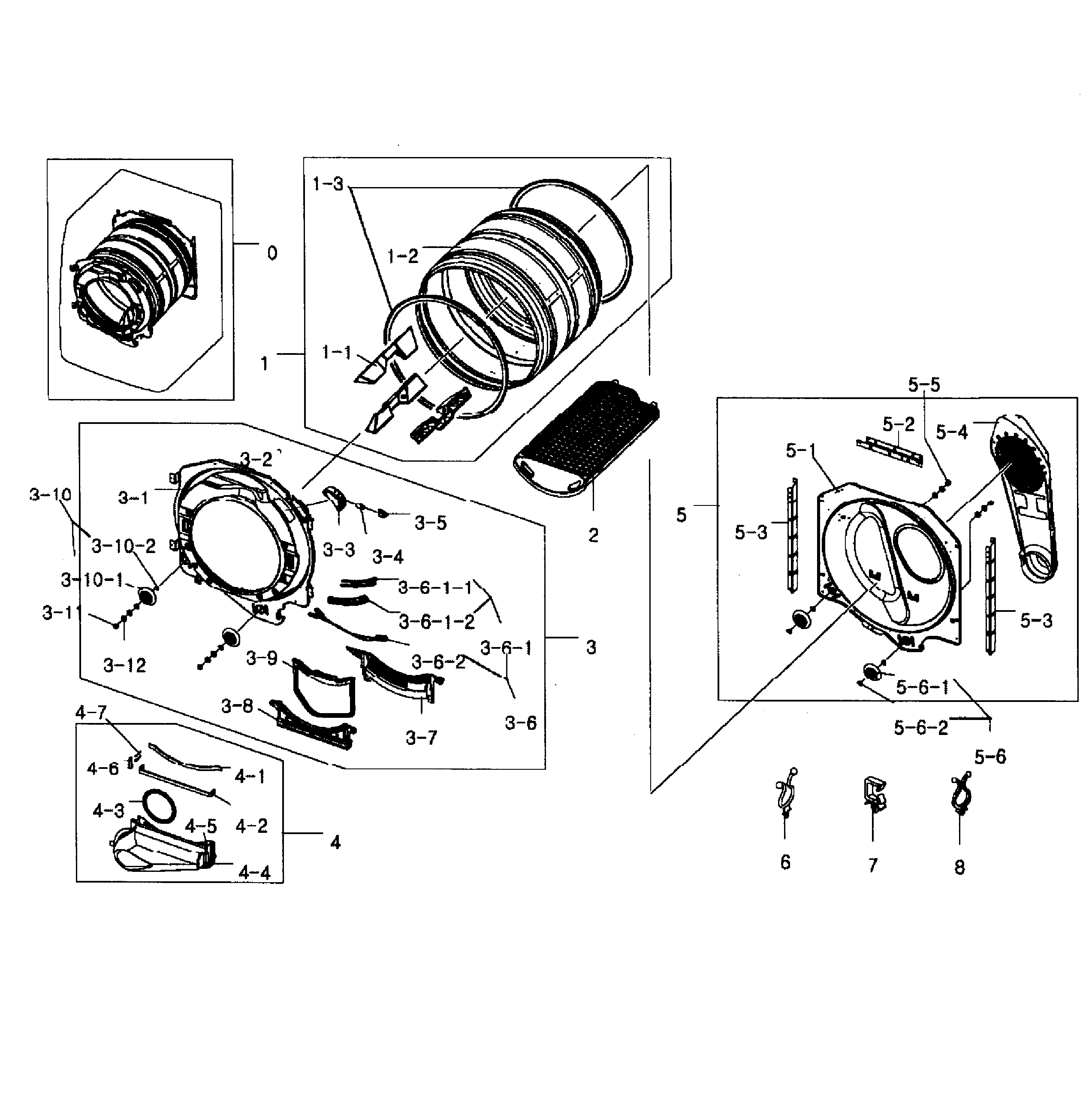 Samsung DV448AEP/XAA-02 drum assy diagram