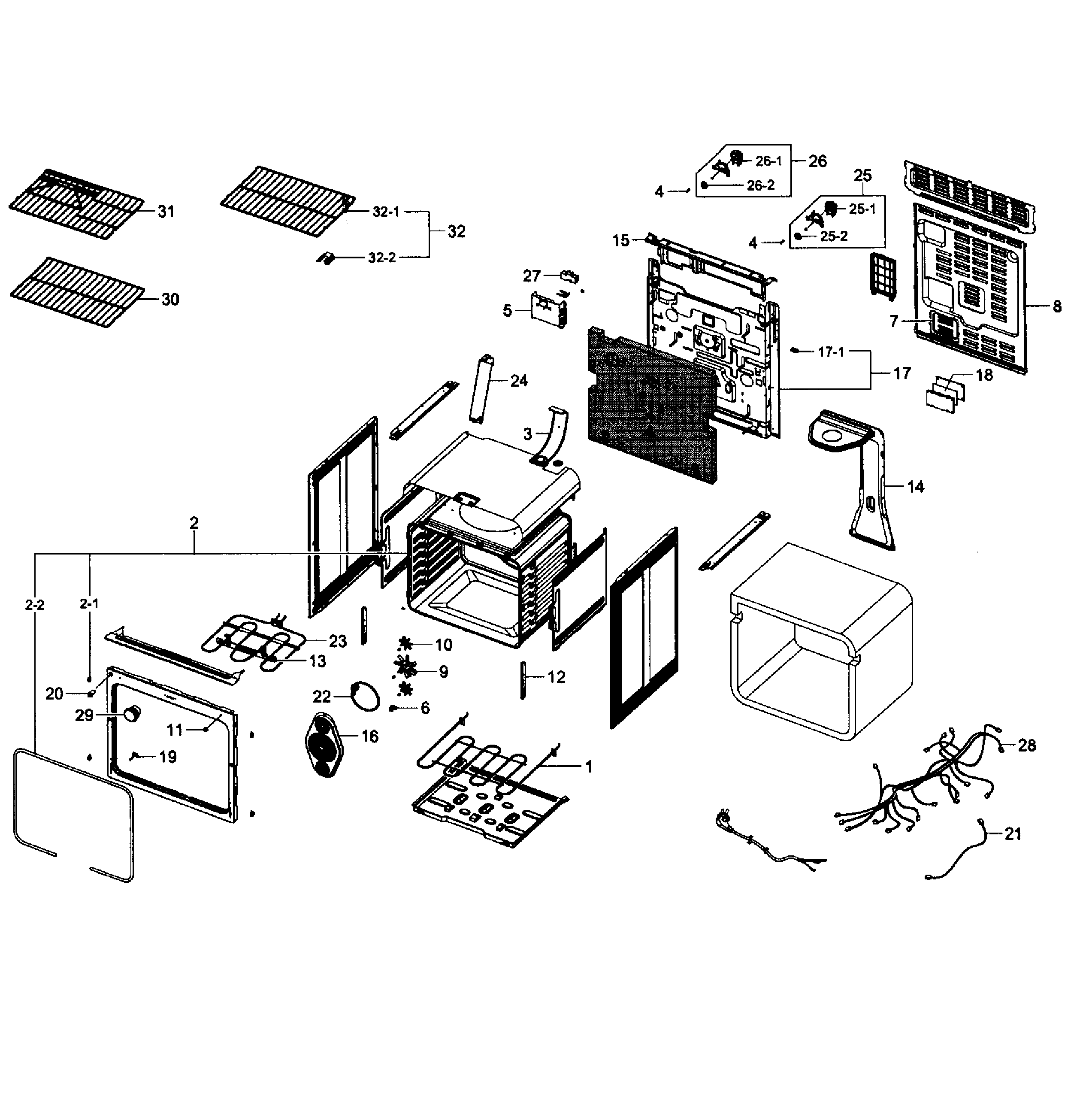 Samsung NE597N0PBSR/AA-01 main assy diagram