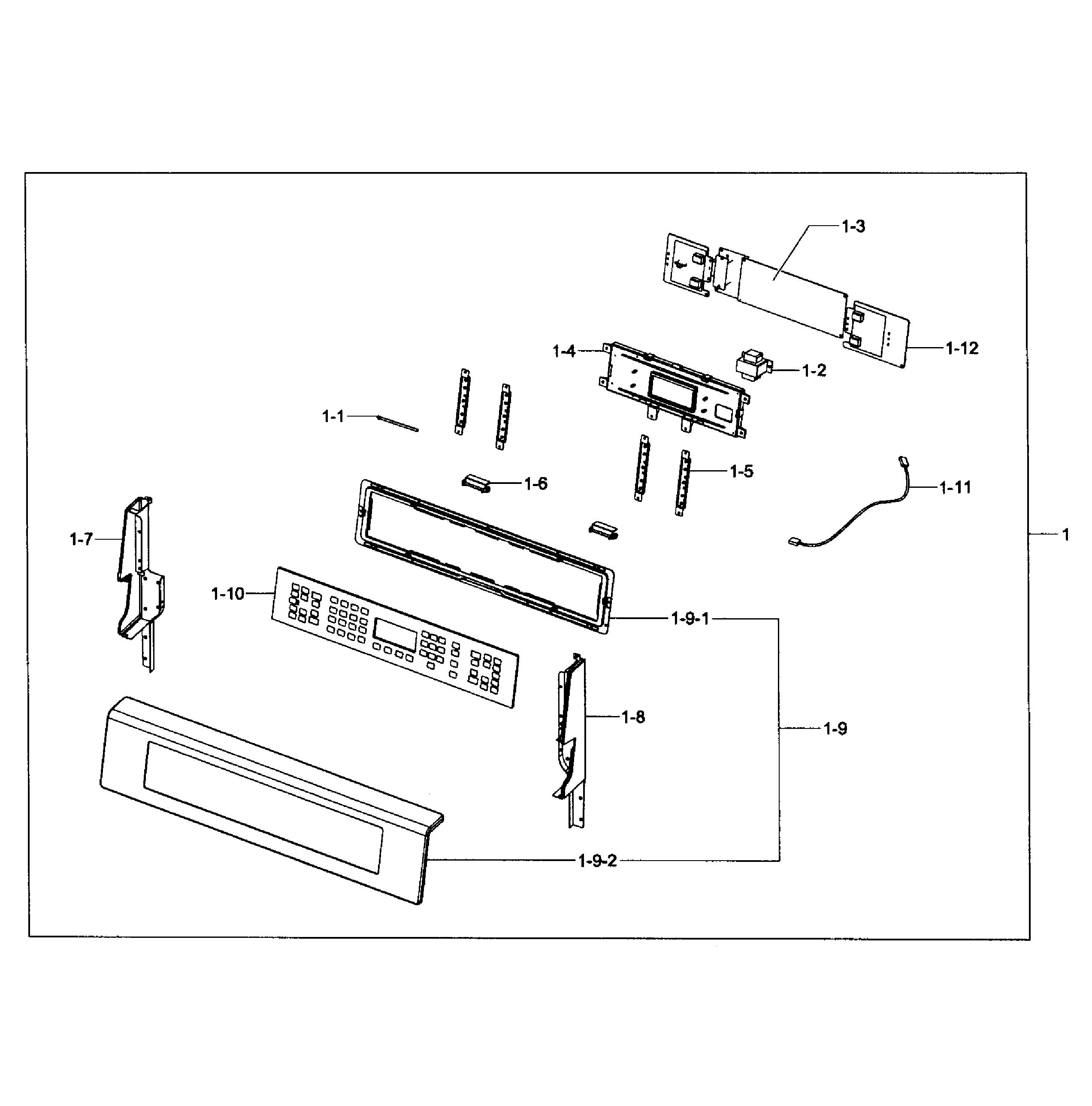 Samsung NE597N0PBSR/AA-01 control panel diagram
