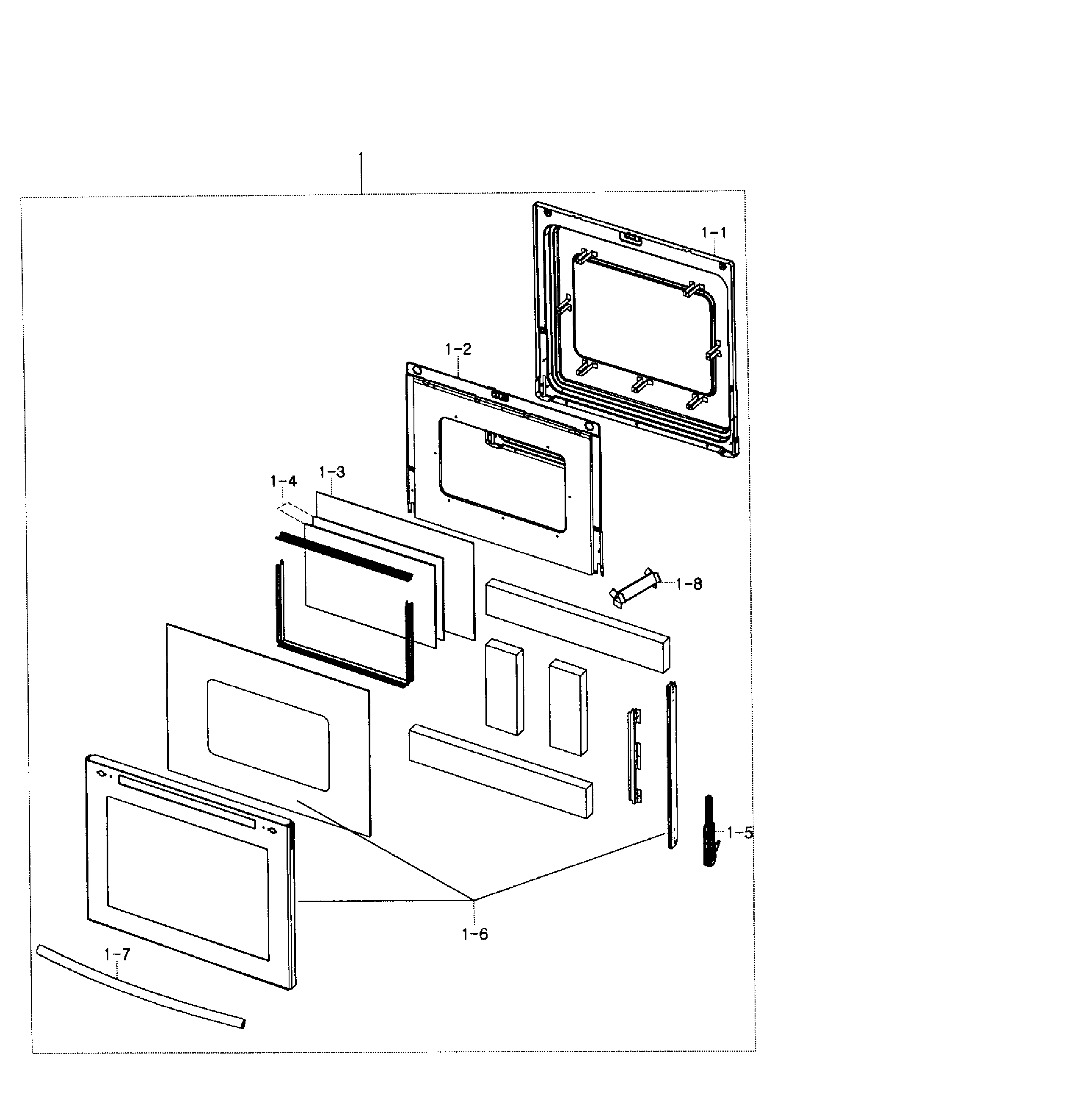 Samsung NE594R0ABWW/AA-01 door assy diagram