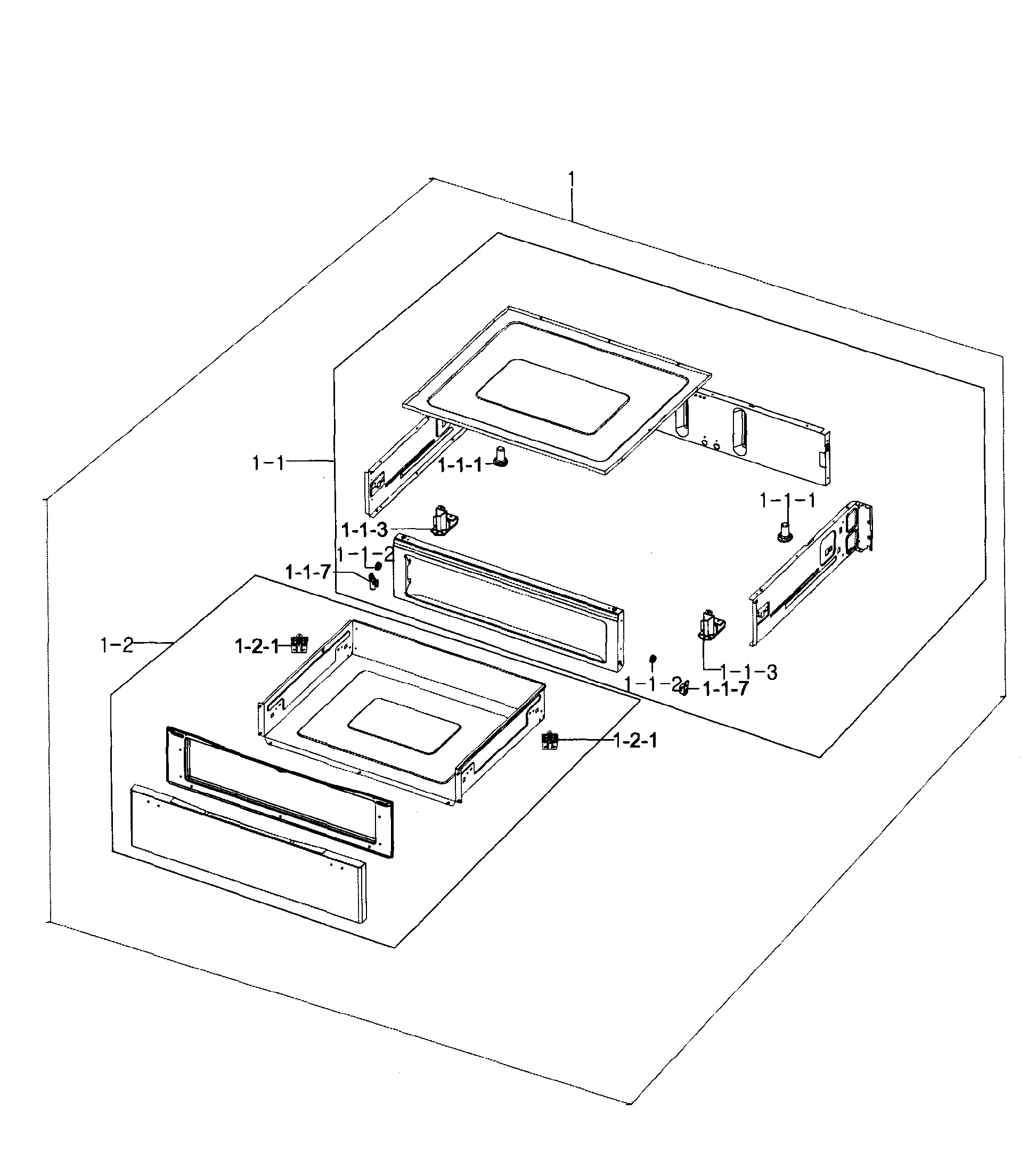 Samsung NE594R0ABBB/AA-01 drawer assy diagram