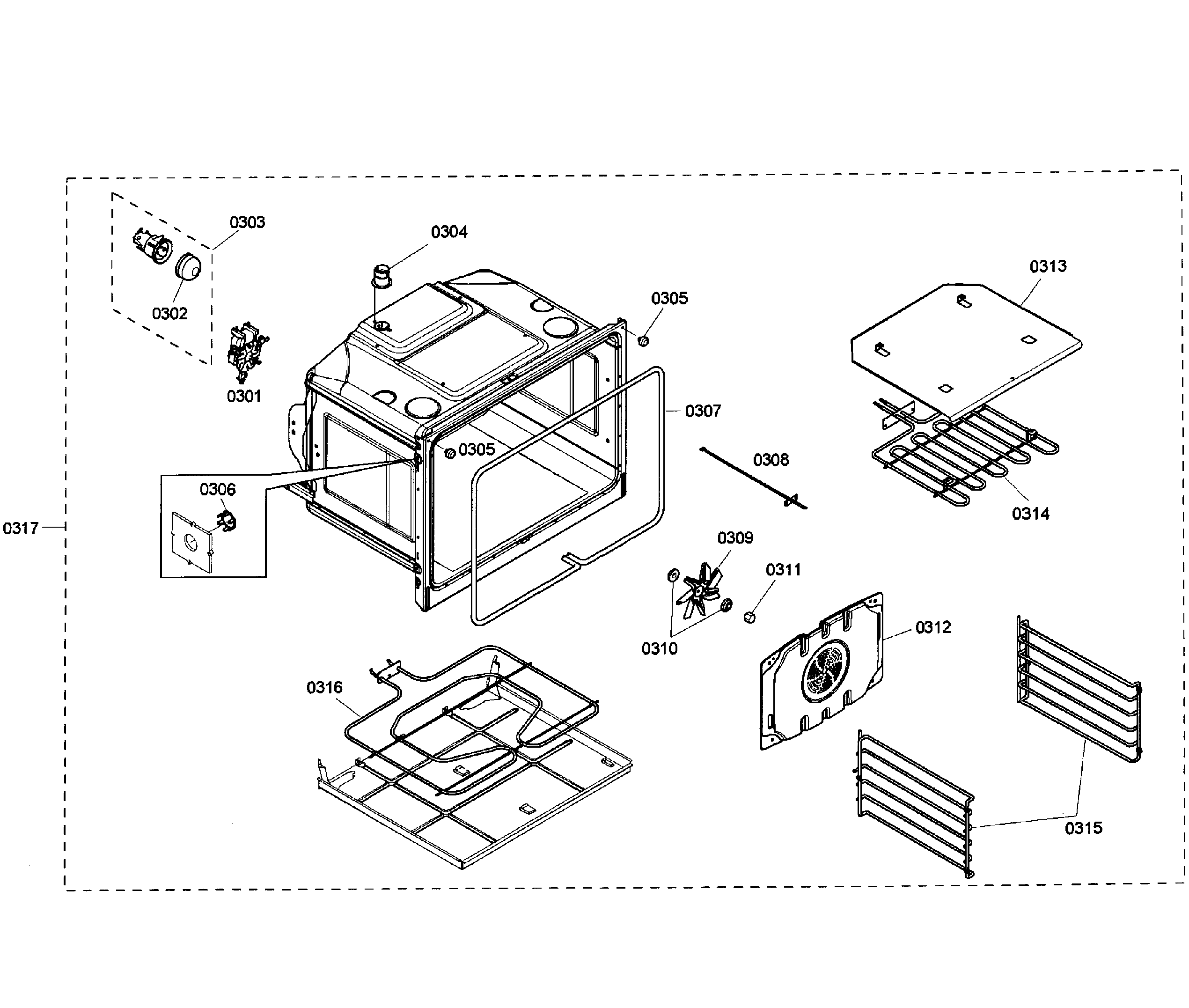 Bosch HBL3560UC/01 oven upper diagram