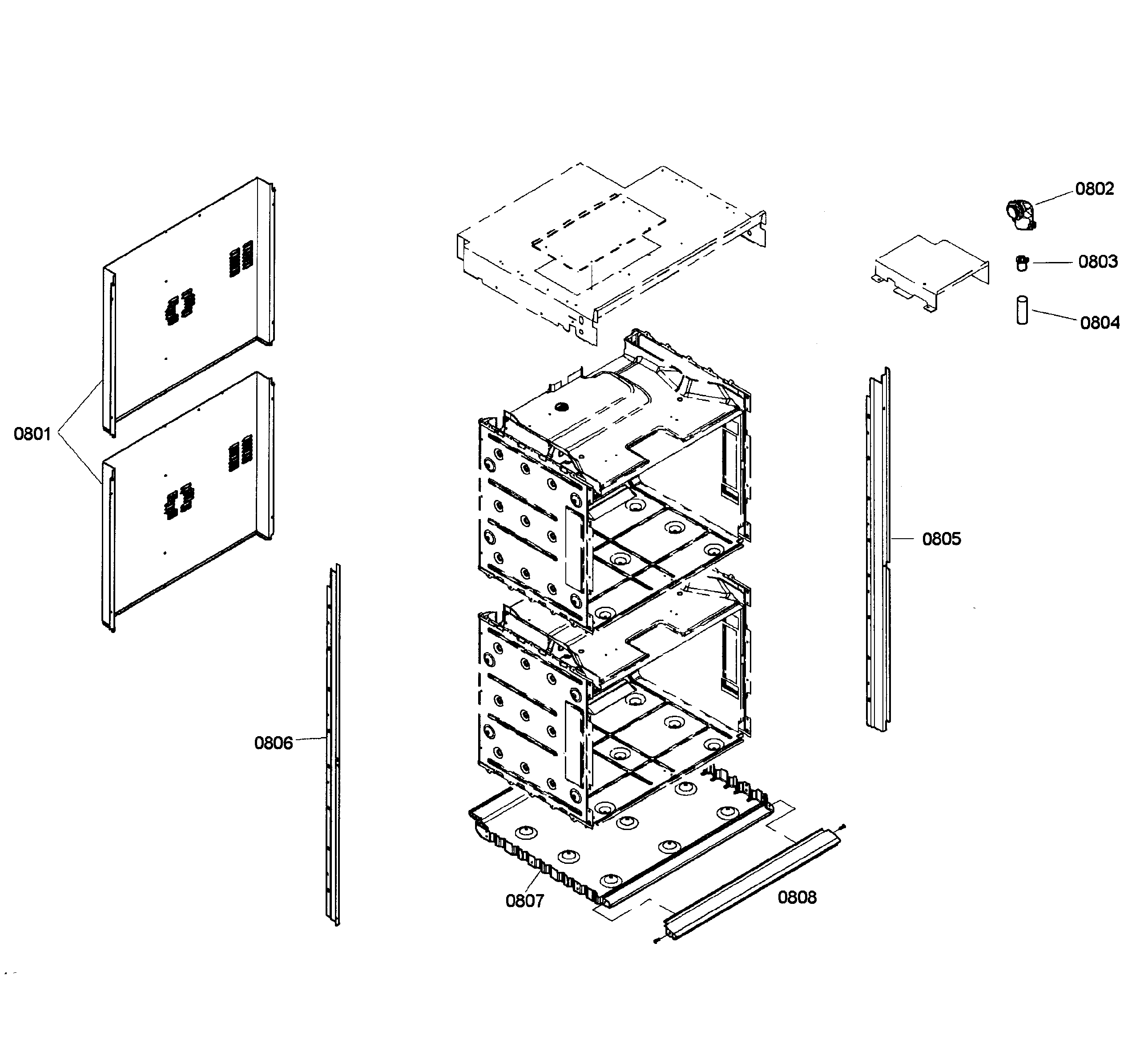 Bosch HBL3560UC/01 cabinet assy diagram