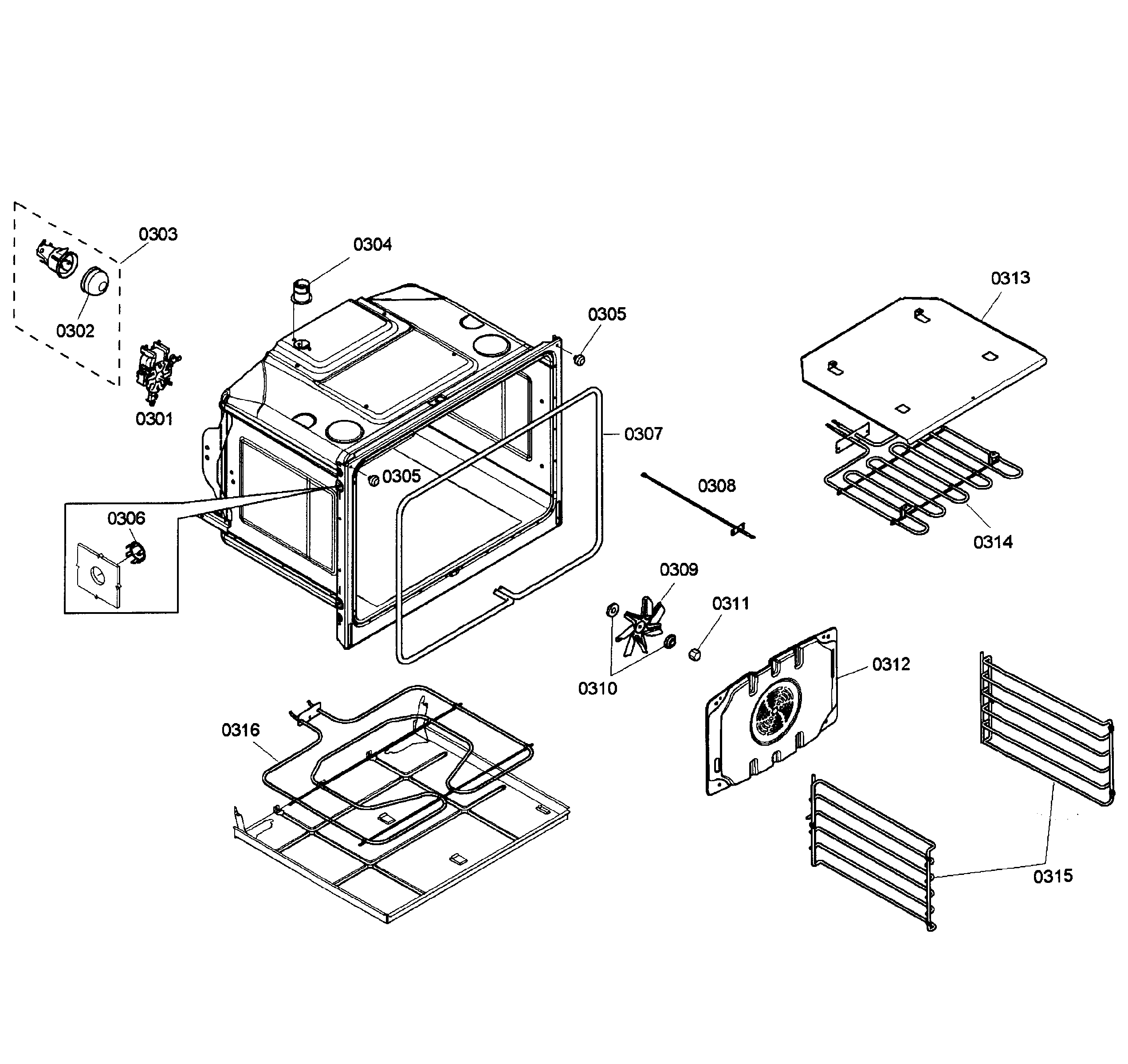 Bosch HBL3560UC/02 oven upper diagram