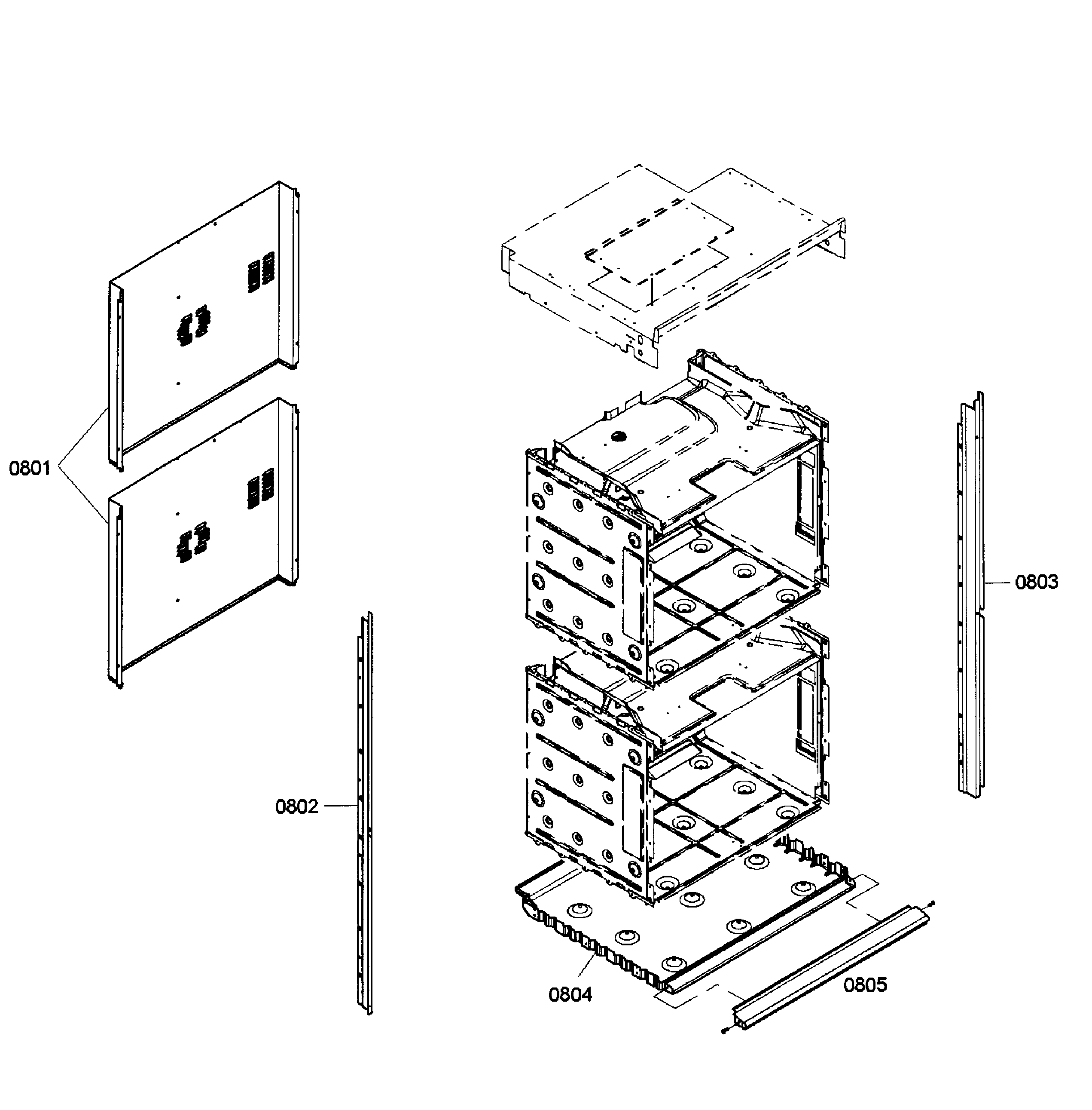 Bosch HBL3560UC/02 cabinet assy diagram