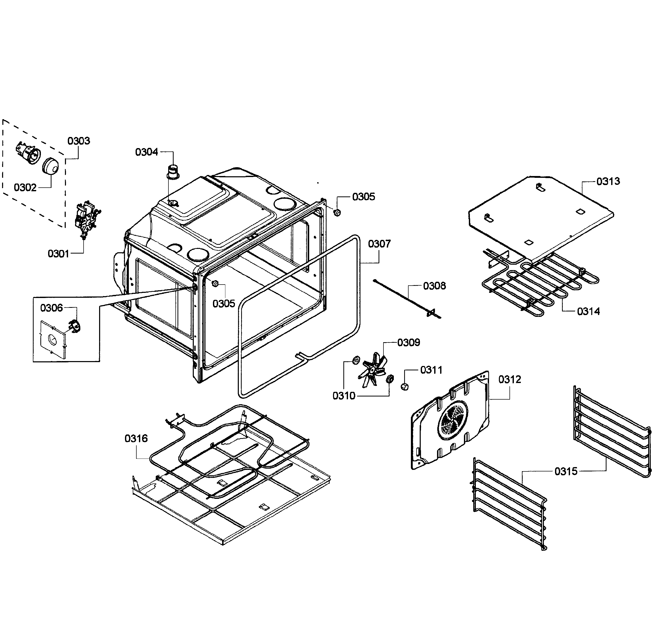 Bosch HBL3560UC/04 oven upper diagram