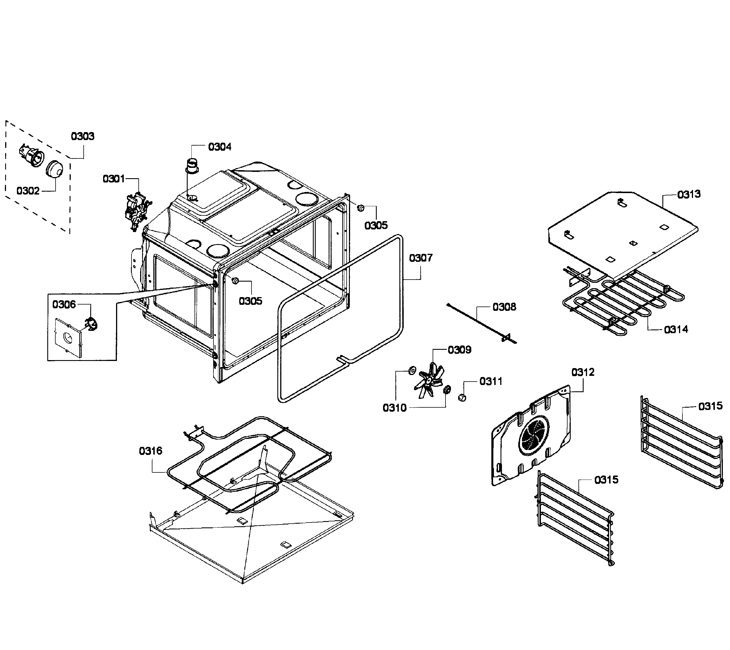 Bosch HBL3560UC/05 oven upper diagram