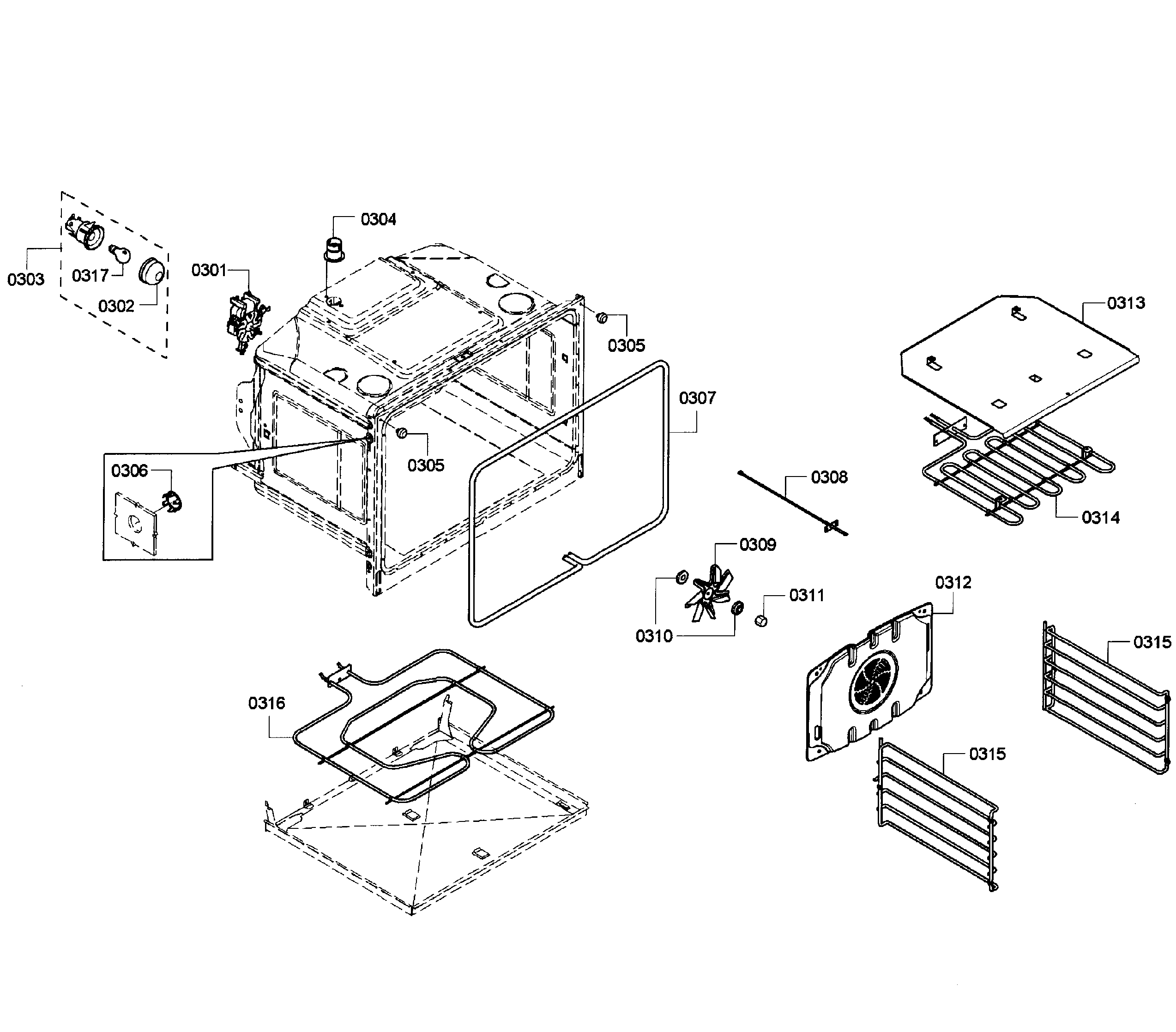 Bosch HBL3560UC/08 oven upper diagram
