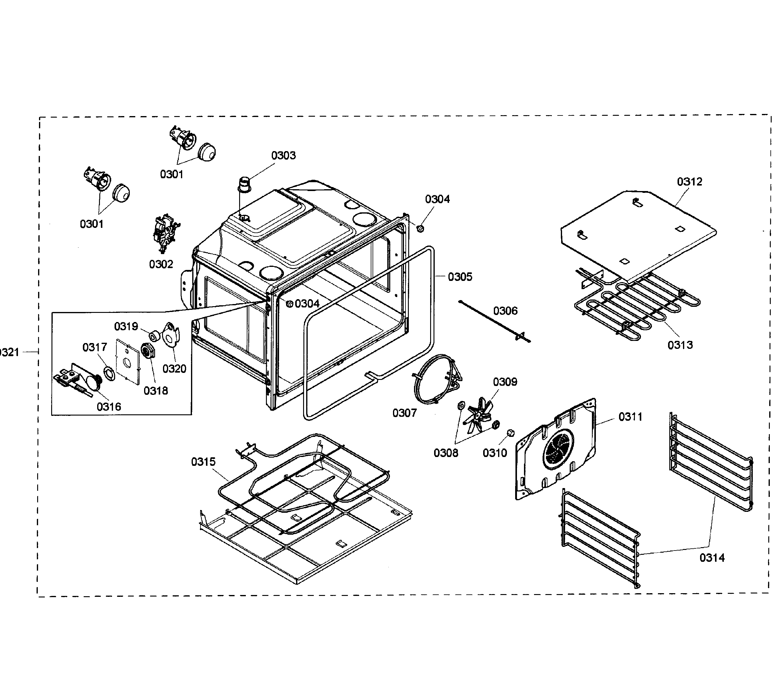 Bosch HBN5650UC/01 oven upper diagram