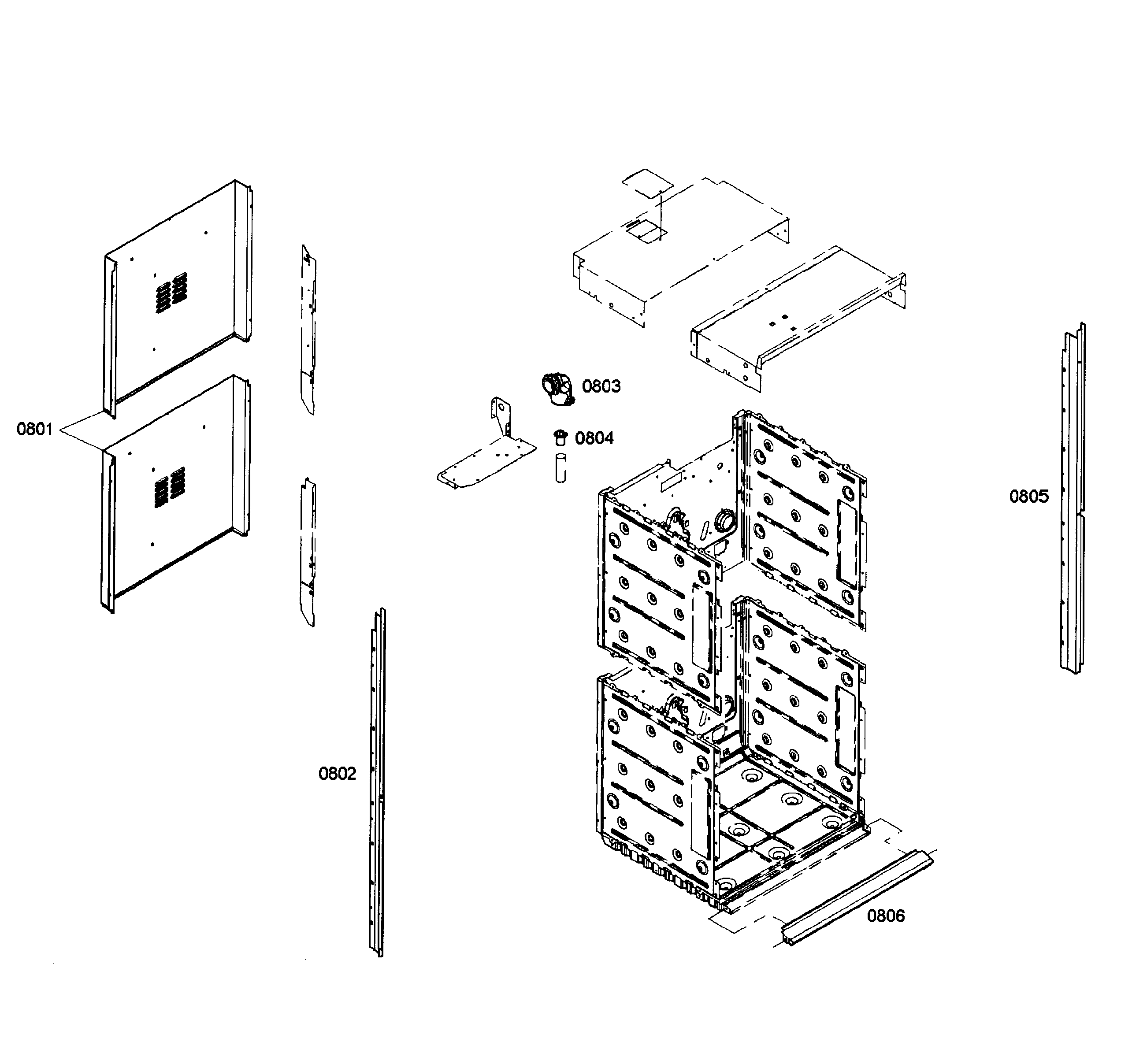 Bosch HBN5650UC/01 cabinet assy diagram