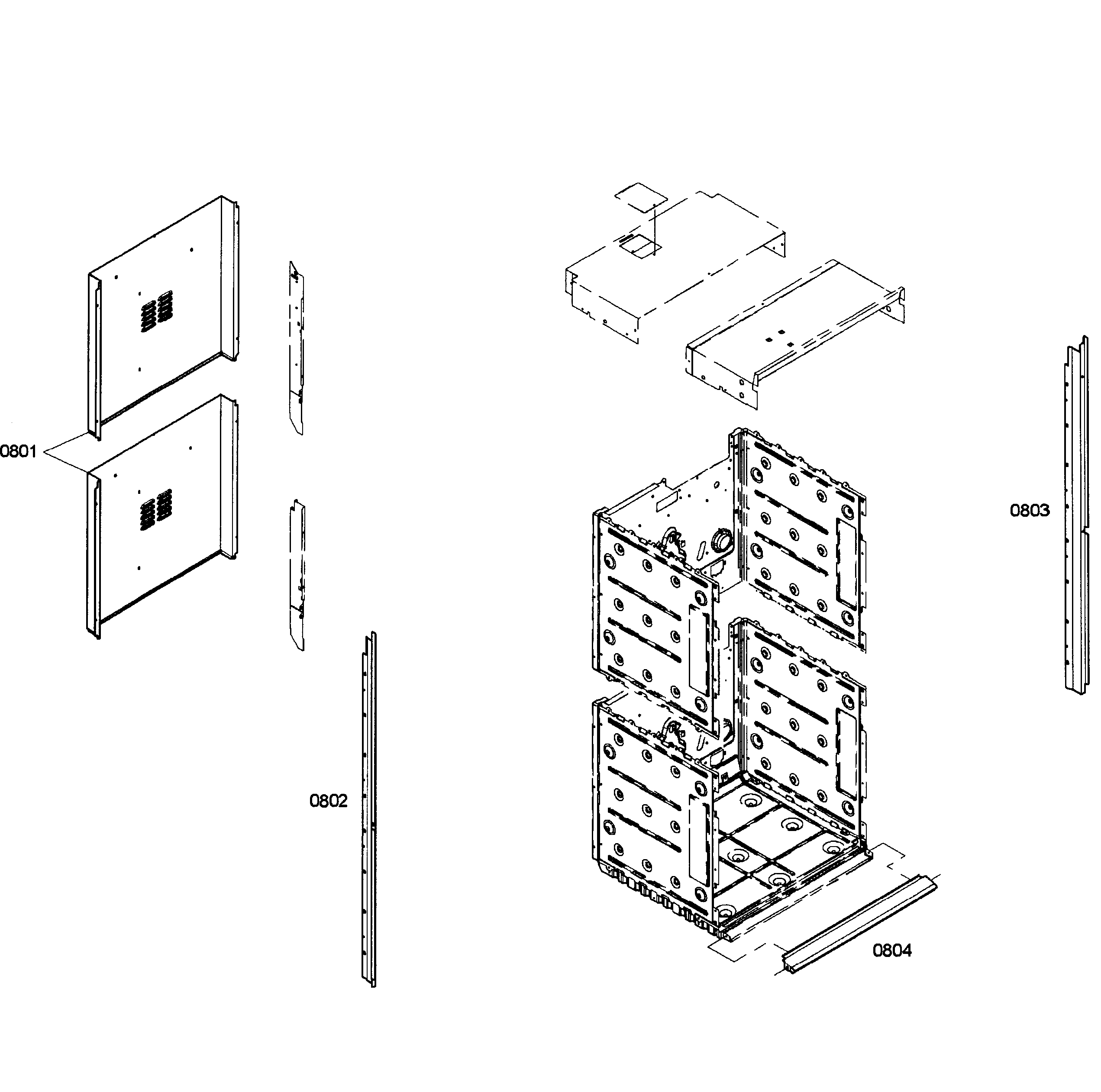 Bosch HBN5650UC/02 cabinet assy diagram