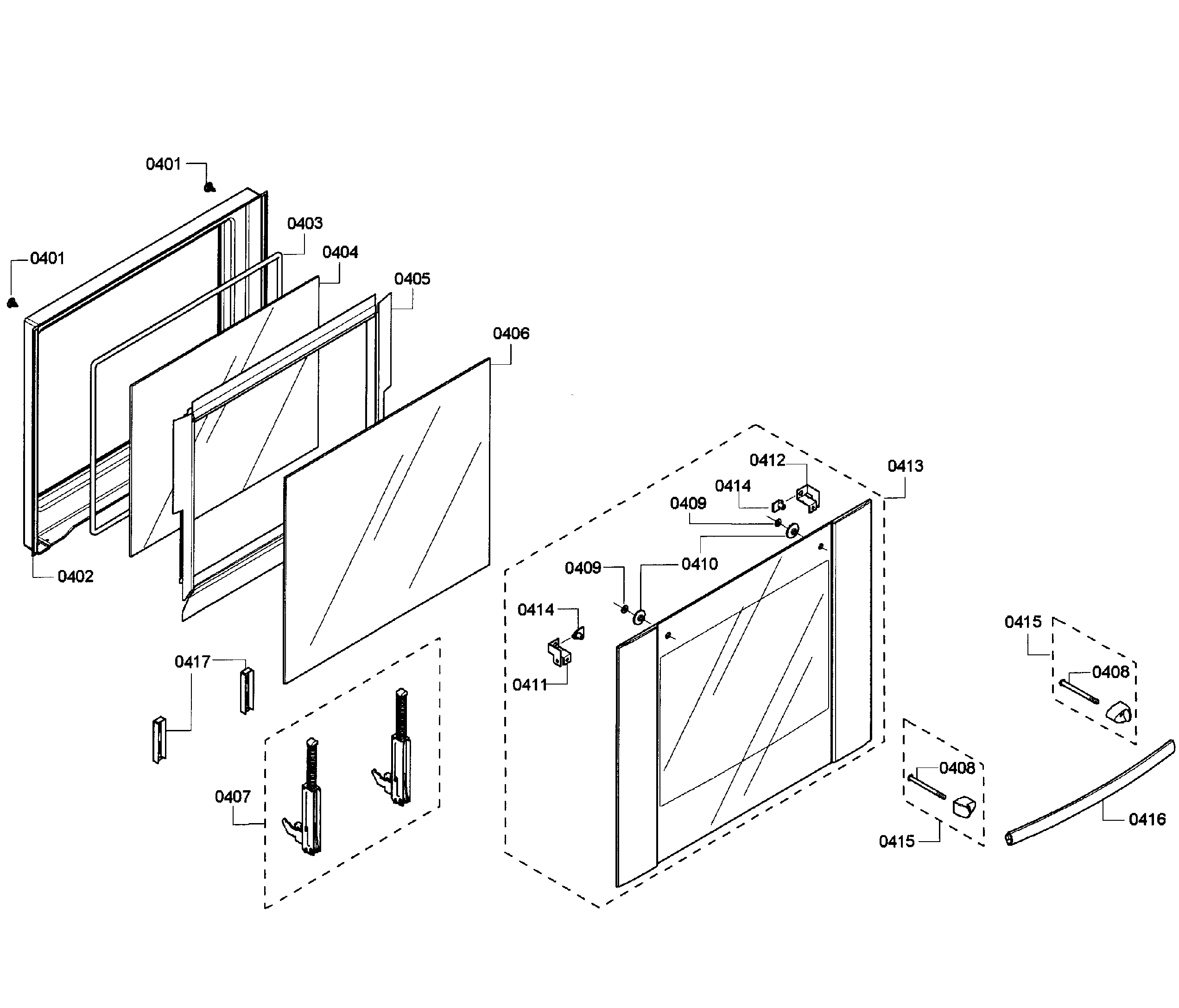 Bosch HBN5650UC/04 door upper diagram