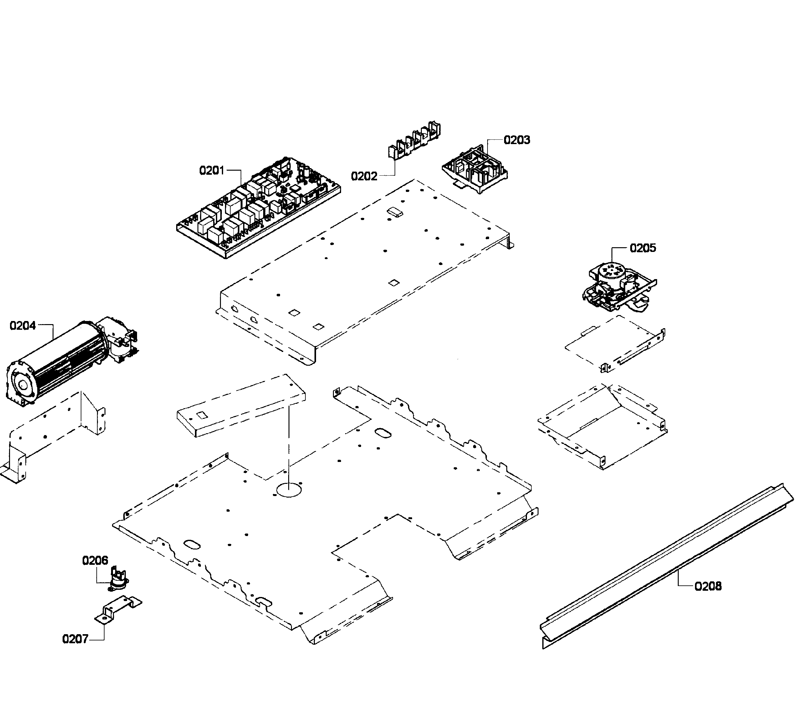 Bosch HBN5650UC/05 pcb's assy diagram