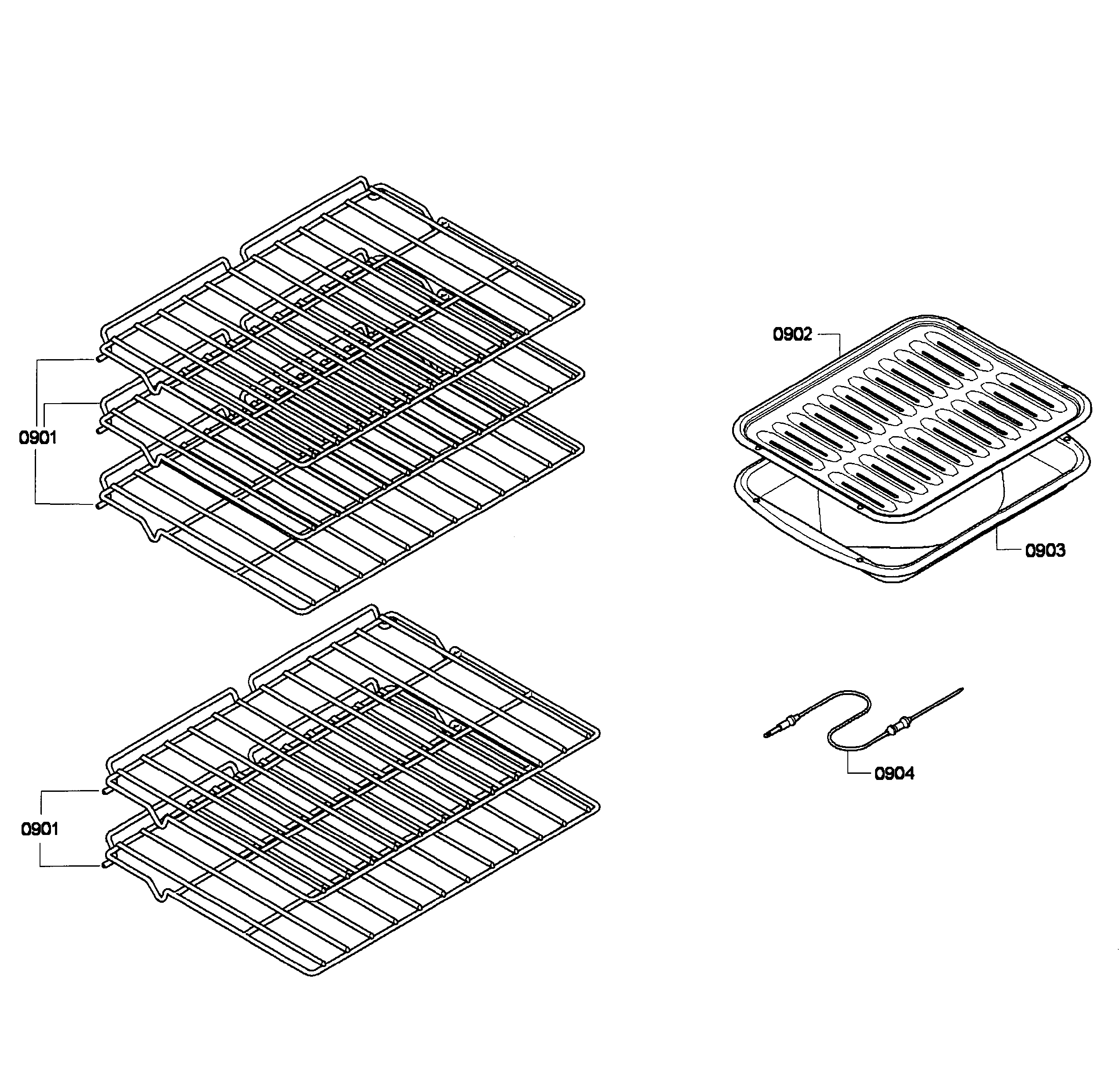 Bosch HBN5650UC/05 shelfs diagram