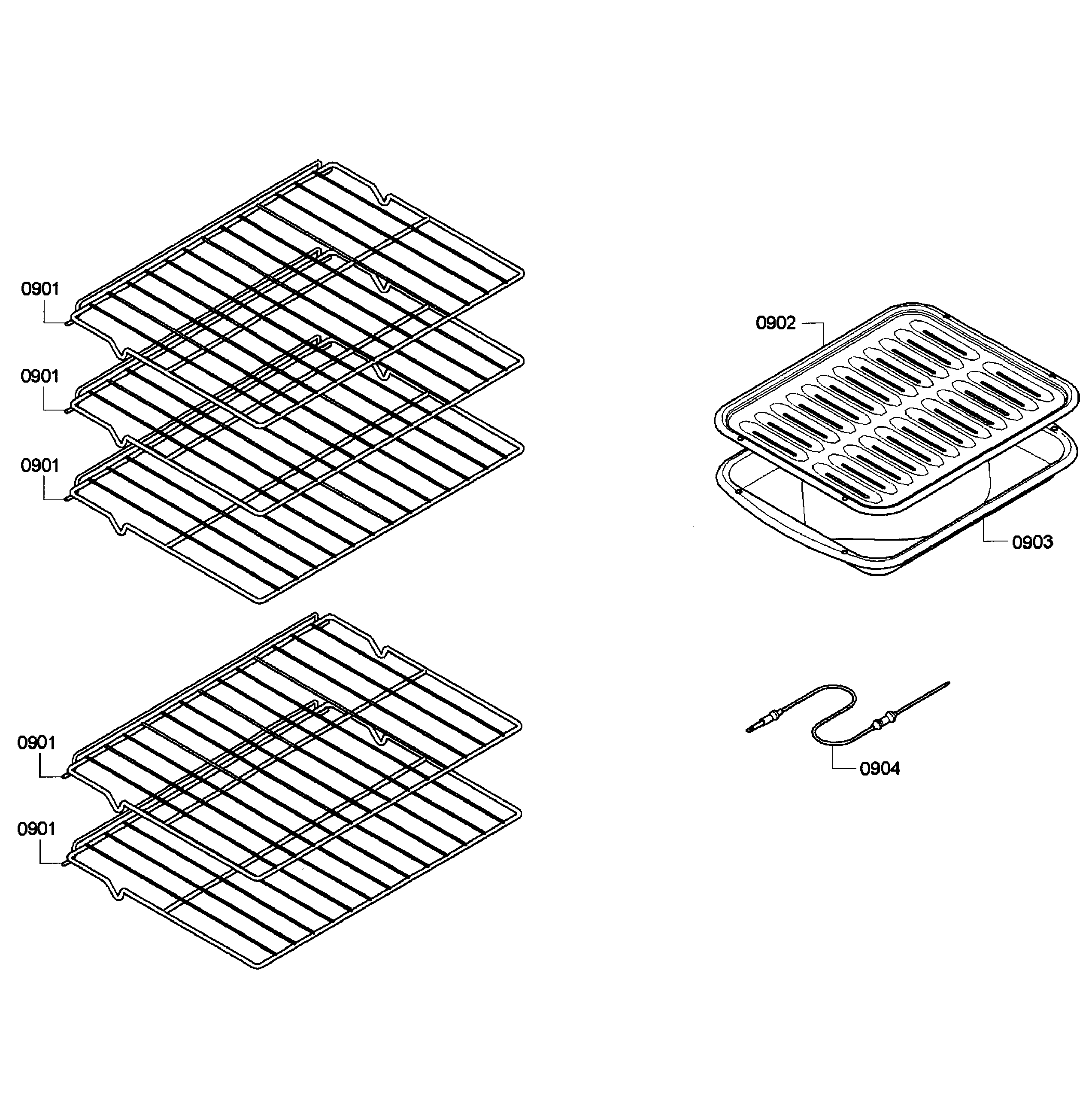 Bosch HBN5650UC/06 shelfs diagram