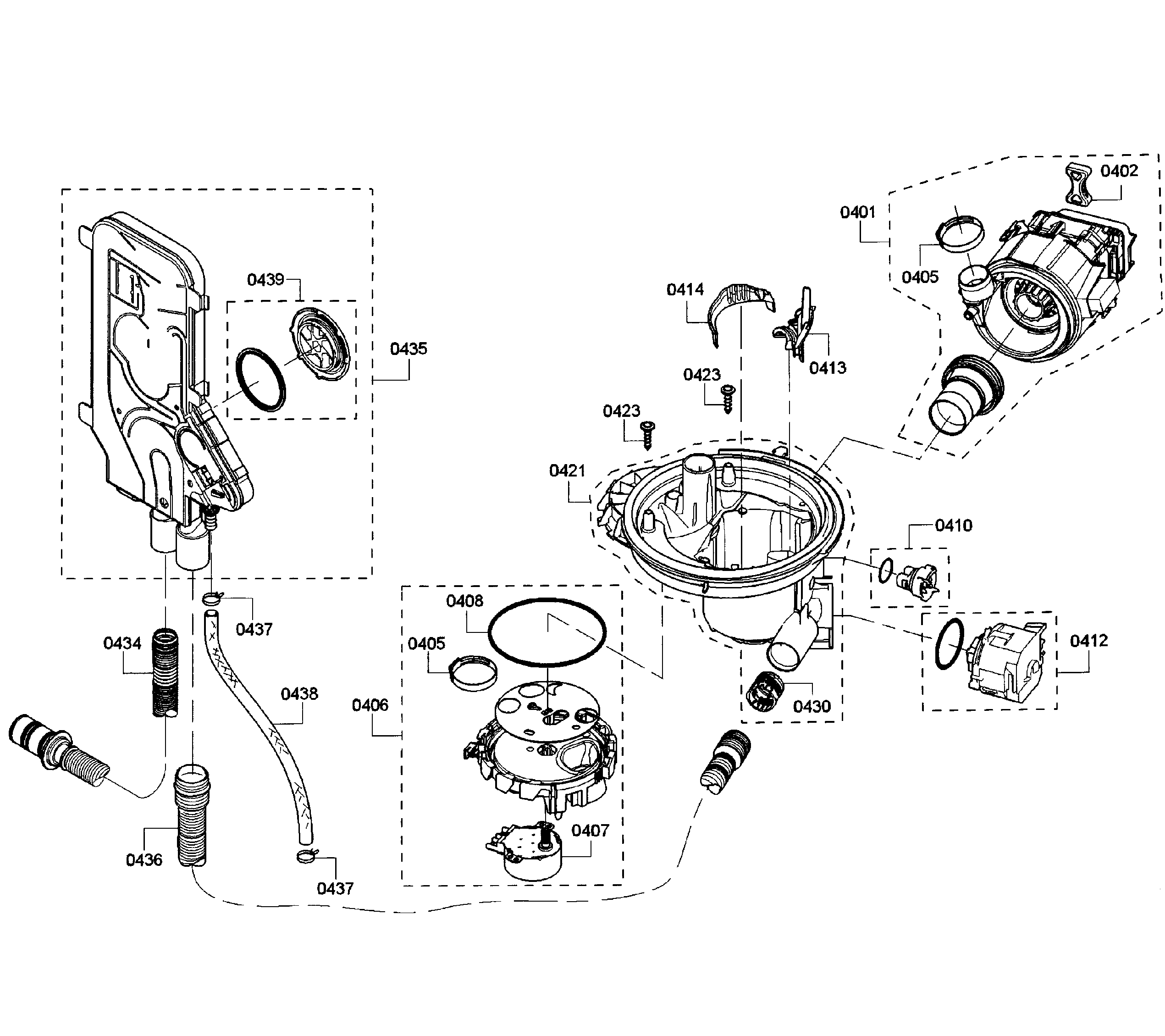 Bosch SHX65T55UC/01 pump assy diagram