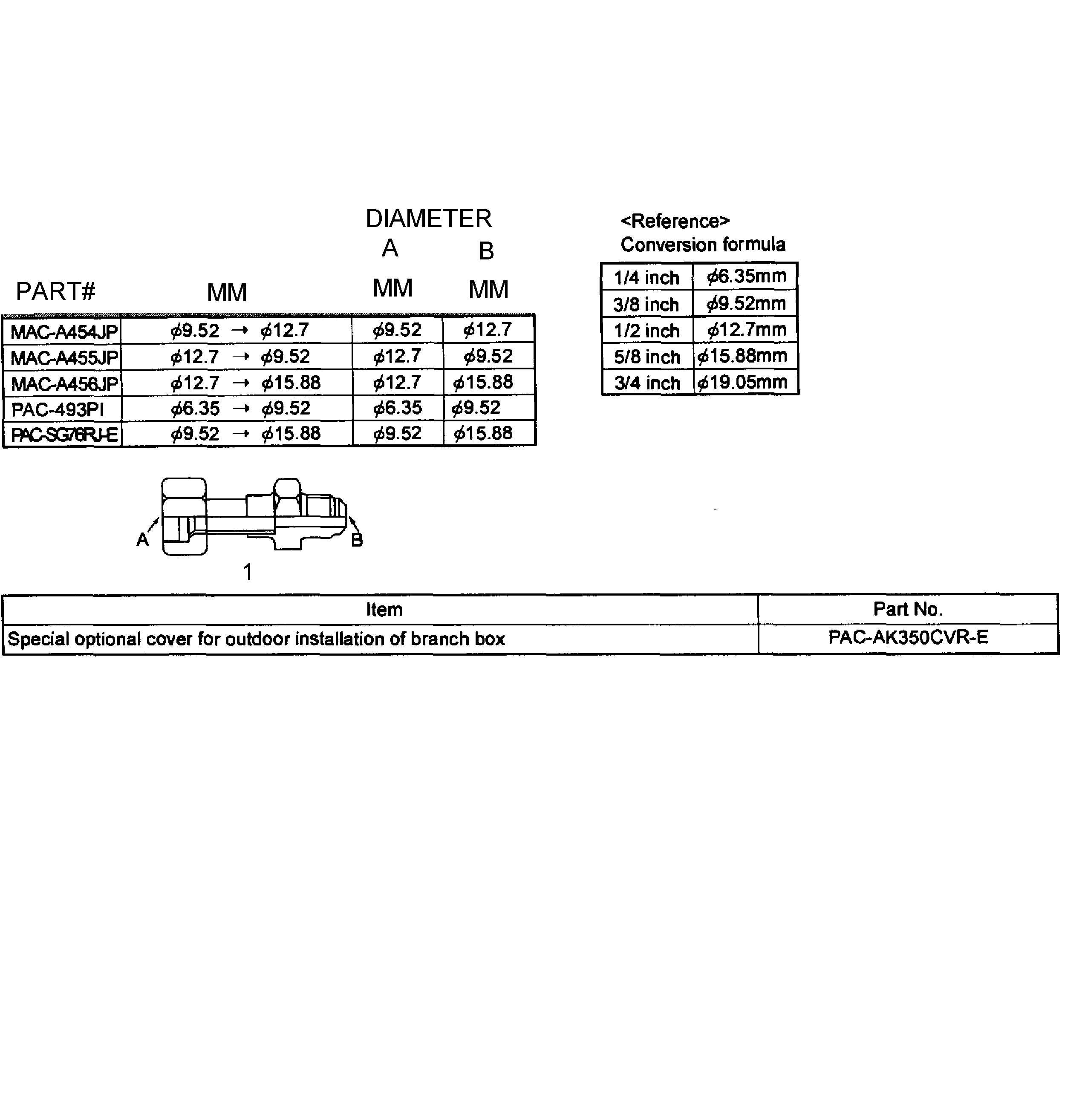 Mitsubishi PAC-AK31BC joint assy diagram