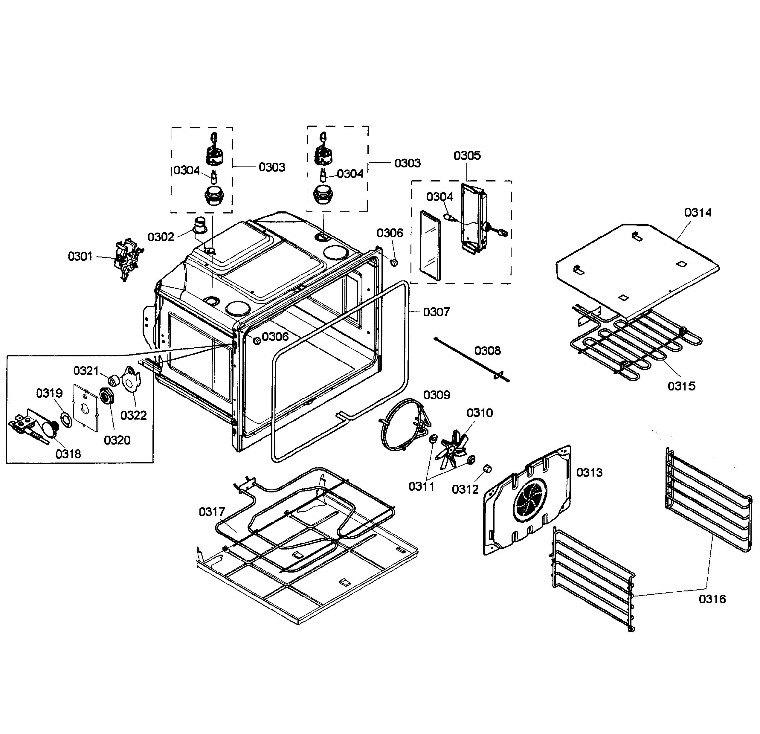 Bosch HBL8450UC/02 oven assy diagram