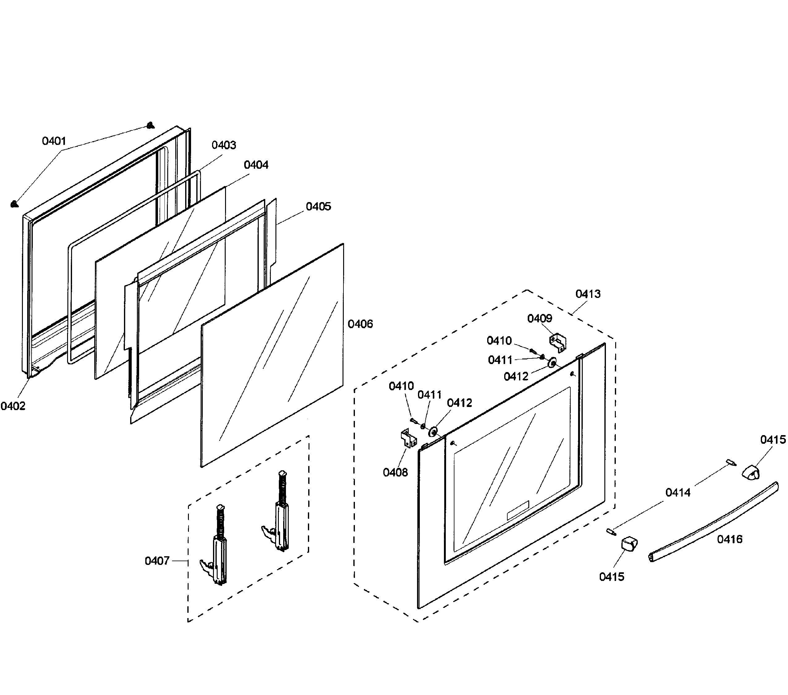 Bosch HBL8450UC/02 door assy diagram